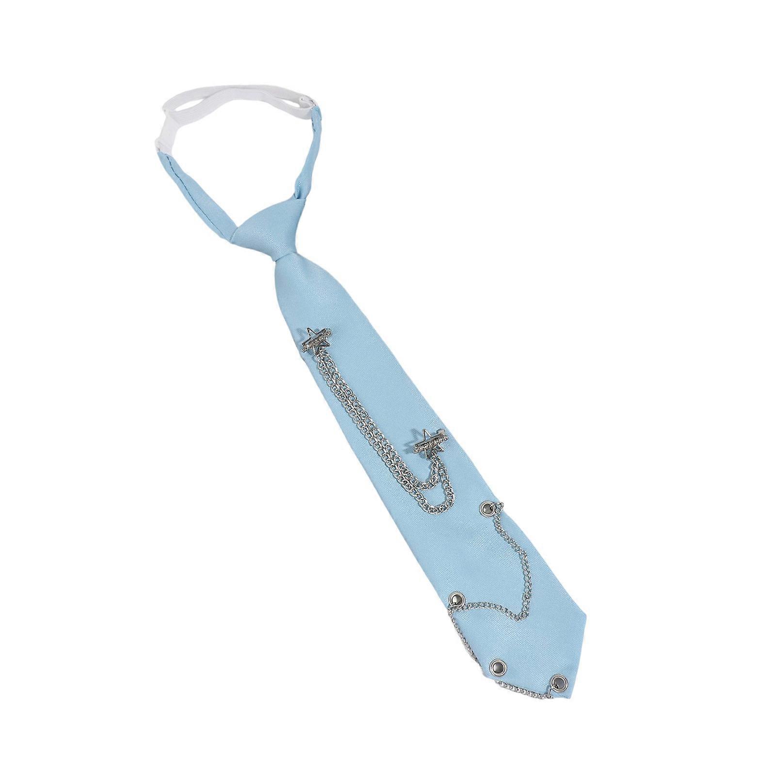 Reversible Star Patterned Tie For Ladies Business Meetings Social Gatherings And Special  Sky Blue