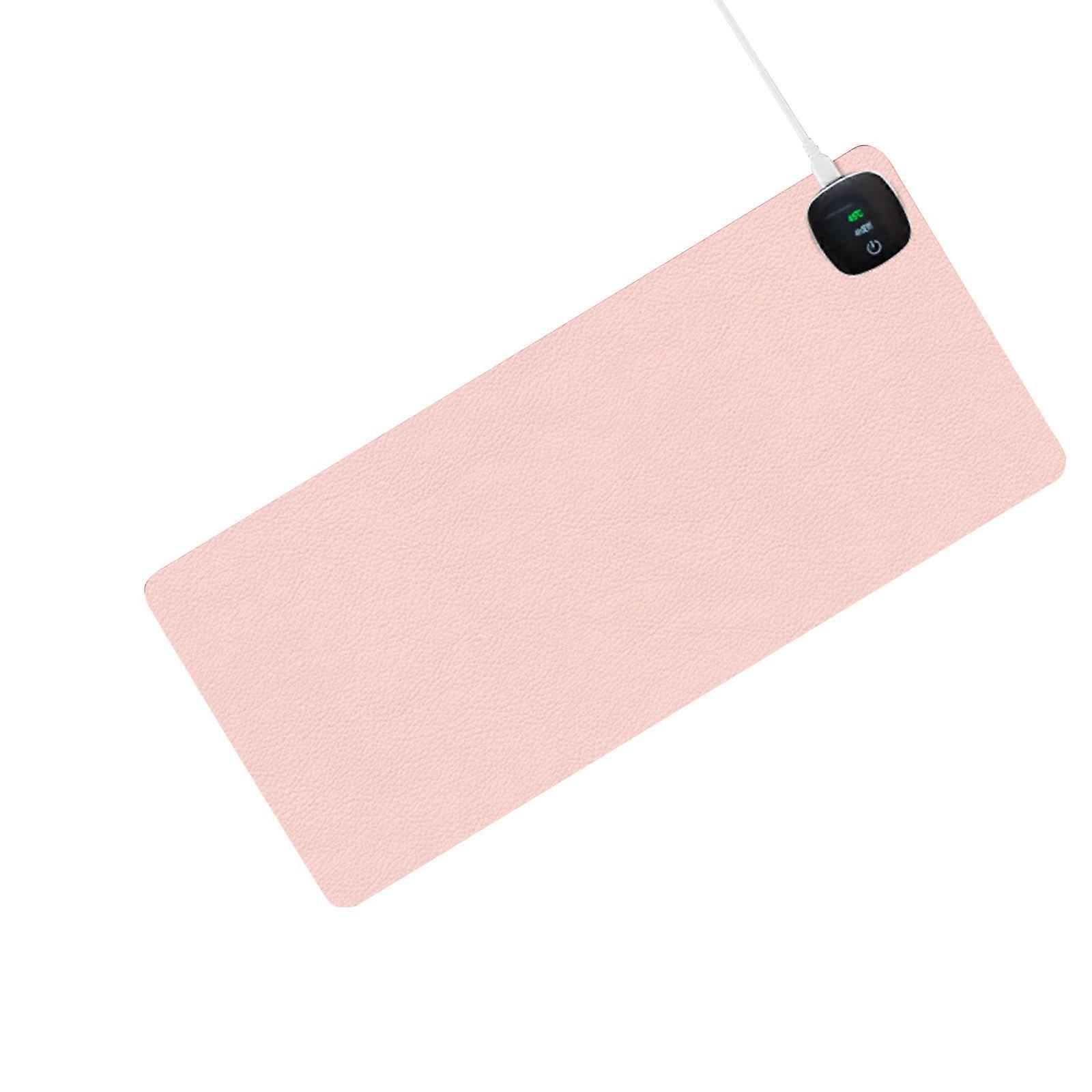 Large 60x36cm USB Warmed Mouse Pad Fast Heating Technology Modifiable Warmth Control Intelligent Clock Function  Pink