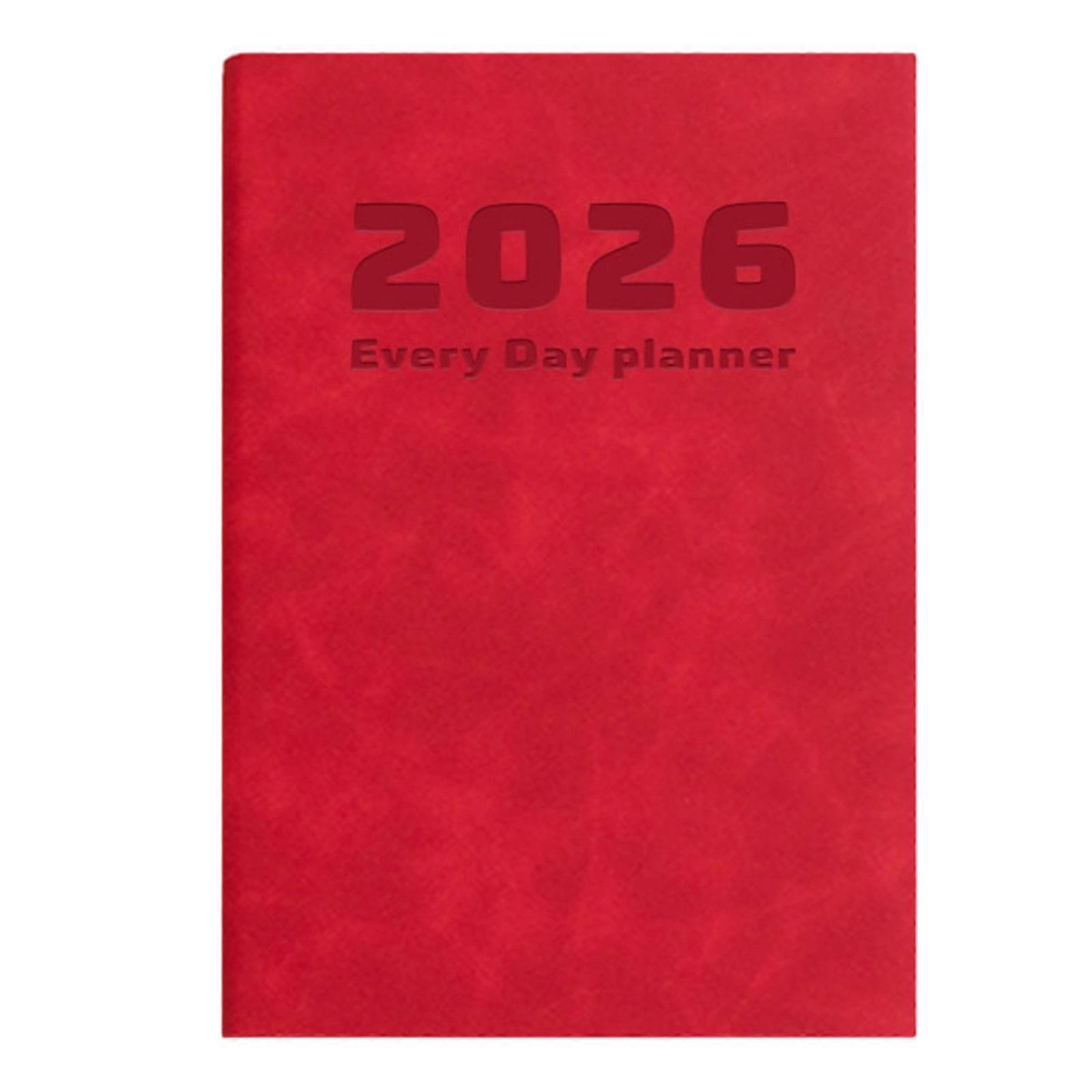 2026 Academic Business Planner Featuring To Do Lists Calendar Pages Premium Recyclable Paper Time Management Notebook  Red