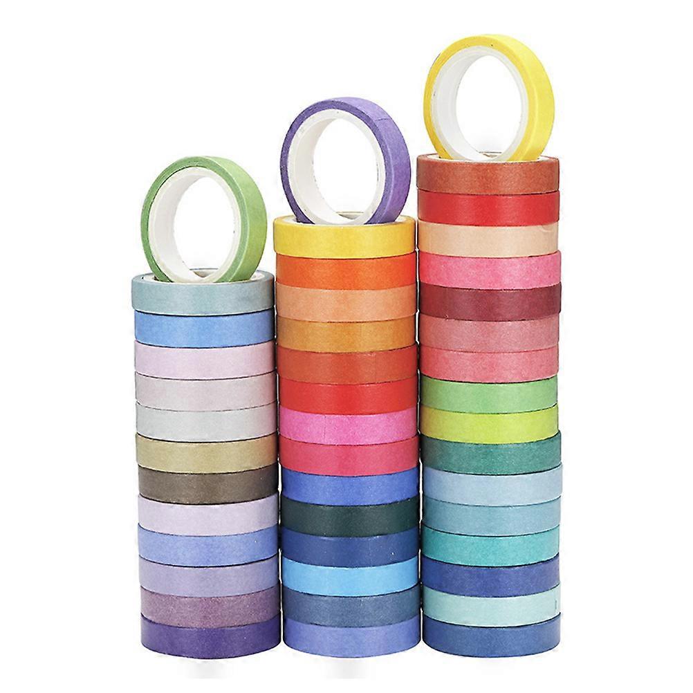 Pure Color Washi Tape for Hand Account Decoration 60 Rolls Multi-Color Tape