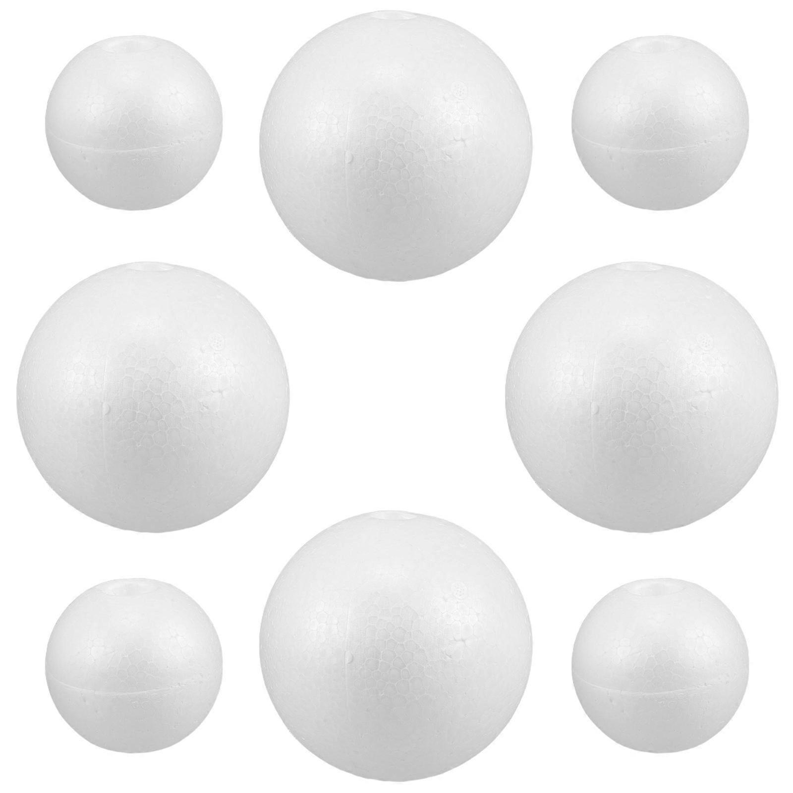 Foam Ball White Polystyrene for DIY 8Pcs Crafting Projects and Decorations