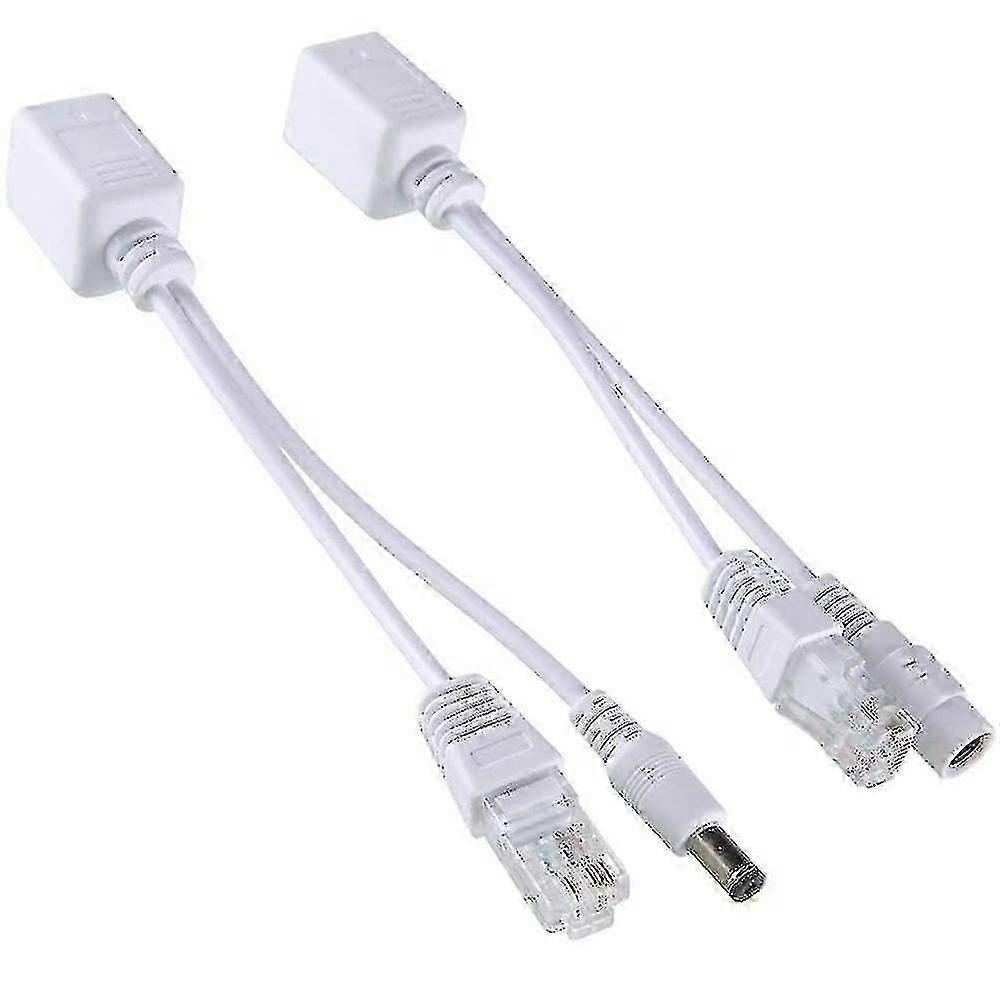 2 Pcs Passive Poe Injector And Splitter Kit Dc Power Adaptor Connector(black/white)