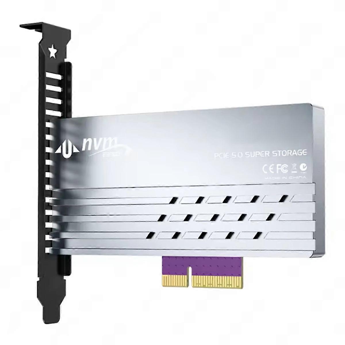 PCIe 5.0 to M.2 NVMe Adapter Card, High-Speed PCIe X4/X8/X16 to M2 SSD Converter Cooling Heatsink fo