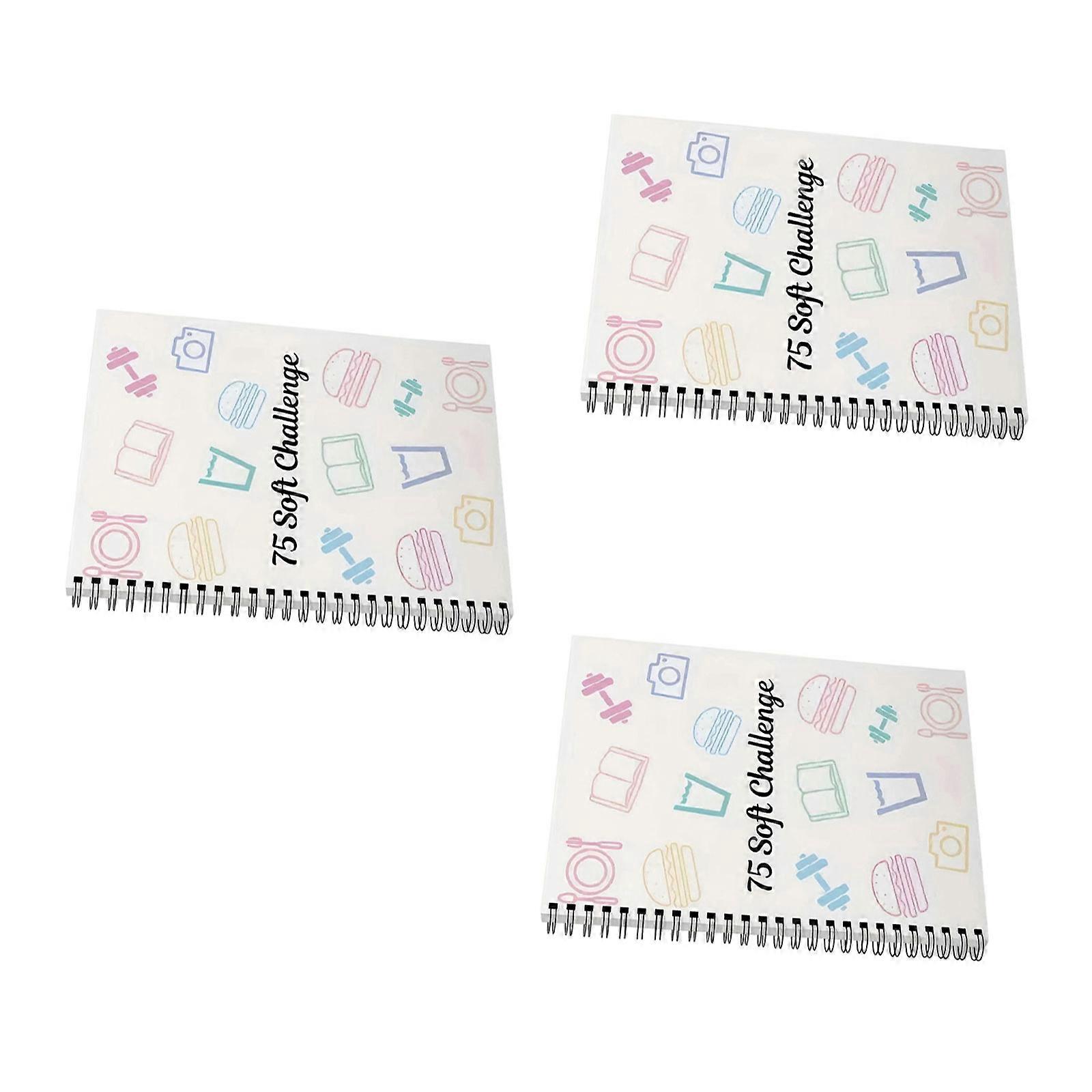 75 Day Challenge Planner Fitness Workout Journal Reading Tracking Notebook Twin Wire Binding Softcover Daily Planner Multicolor