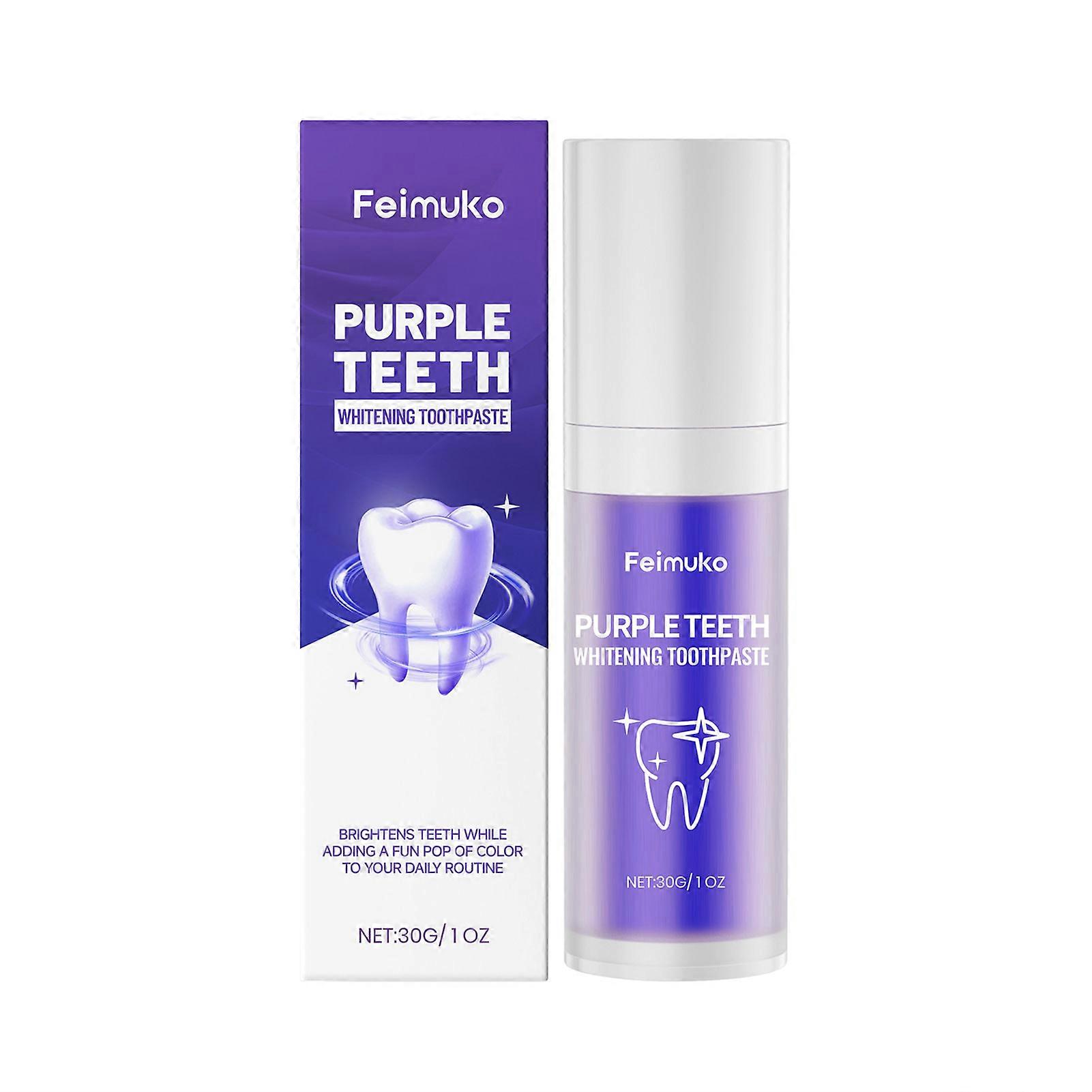 Purple Toothpaste for Tooth Whitening Sensitive, Advanced V34 Formulas for Effective Stain Removal, Before Special Events Glowing