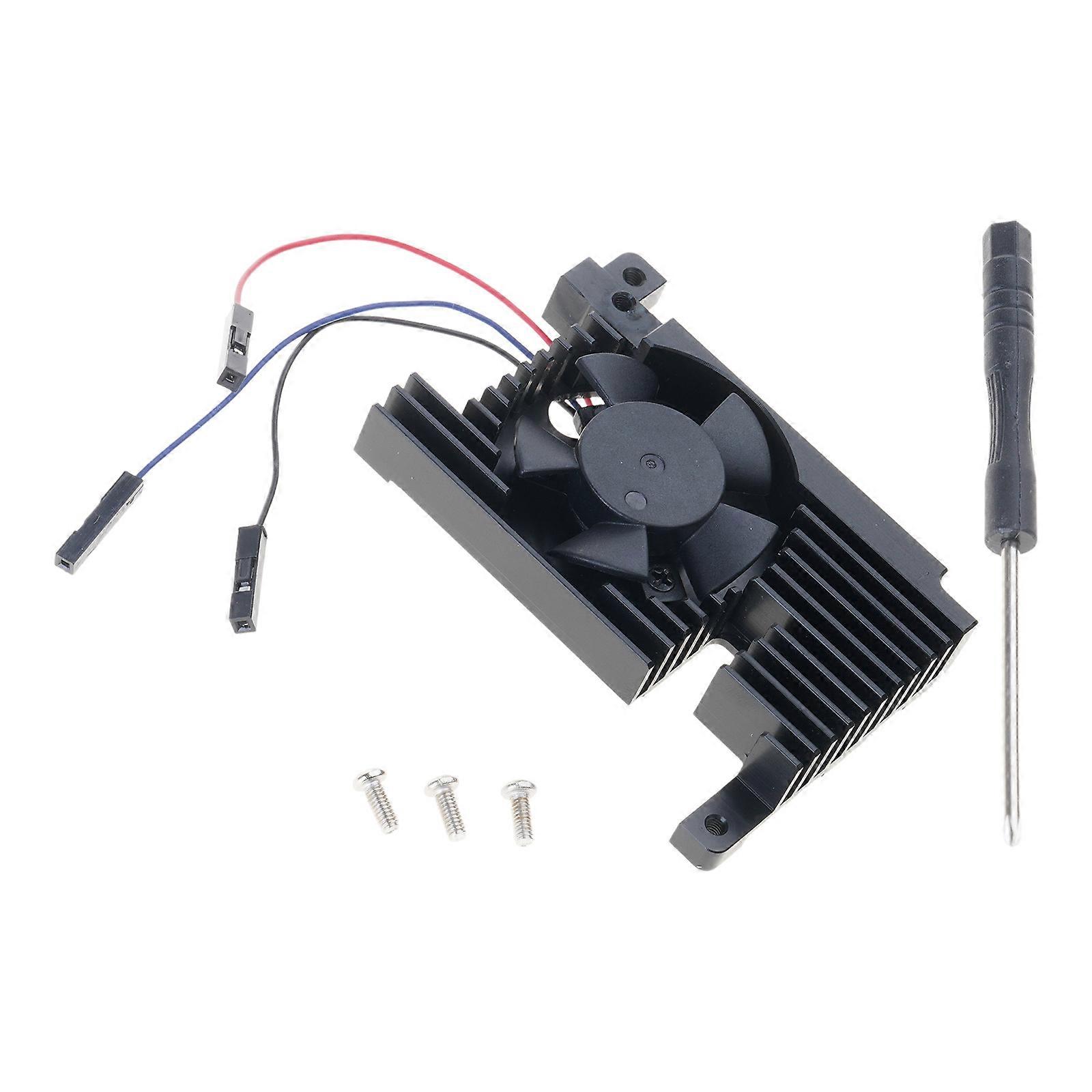 Aluminum Heatsink with PWM Controllable Fan for RPi 4 Heatsink with PWM Speed Control Cooling Fan for RPi 4 Model B Multicolor