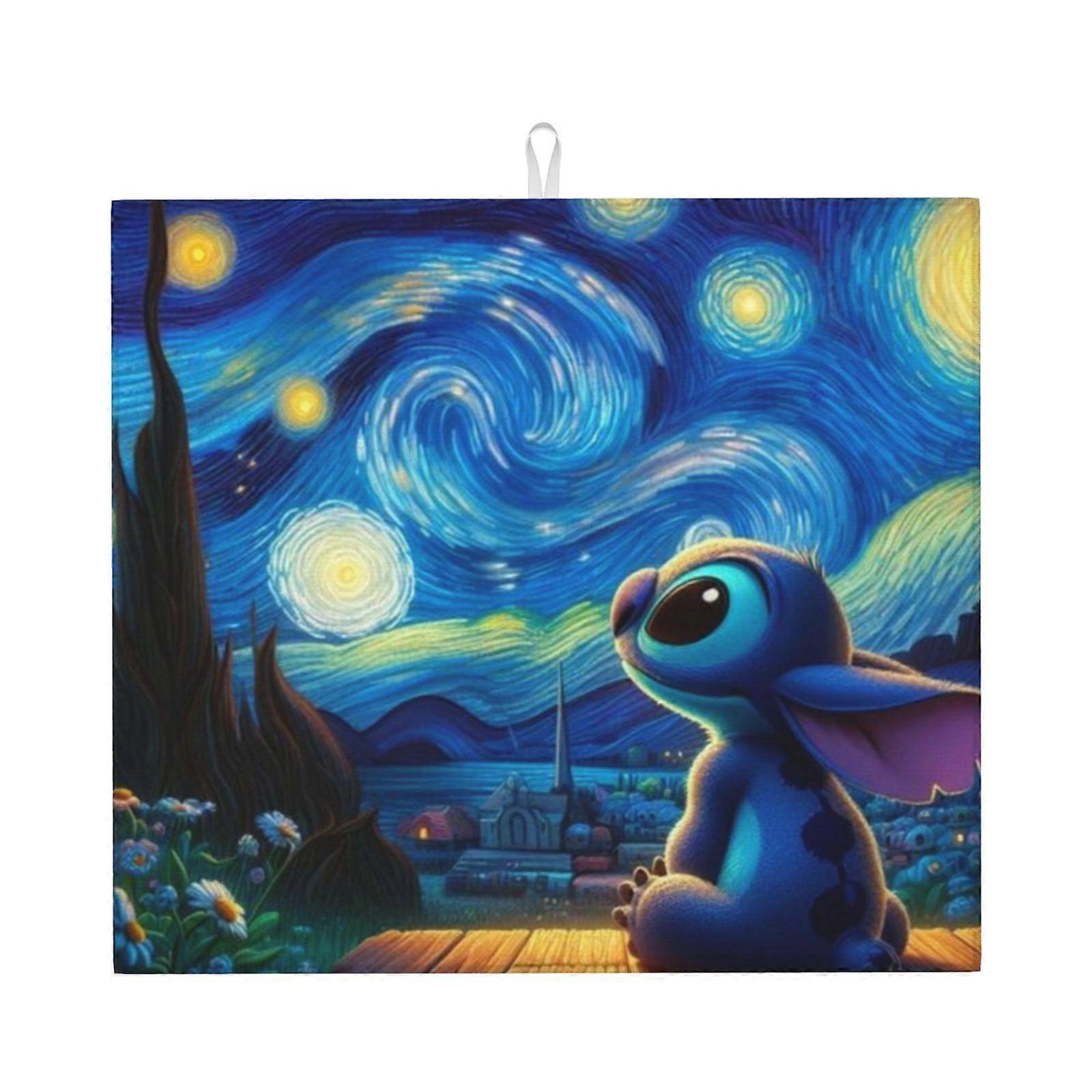 Stitch Dish Drying Mat For Kitchen Counter, Microfiber Dish Mat, Fast Absorbent Draining Pad