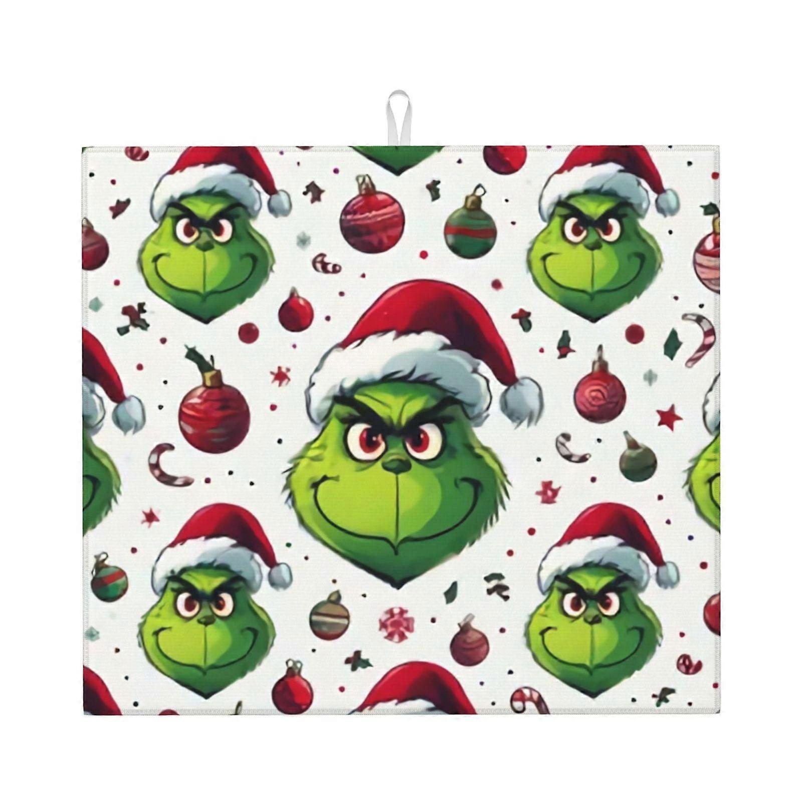 The Grin-Ch Dish Drying Mat For Kitchen Counter, Microfiber Dish Mat, Fast Absorbent Draining Pad