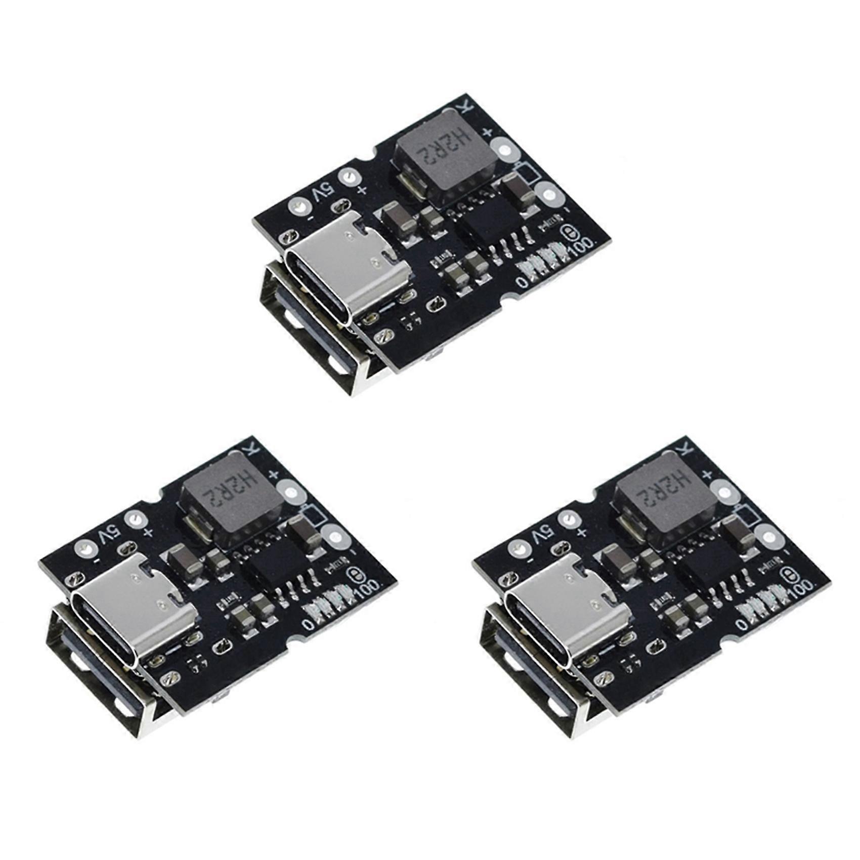 3X Type-C USB 5V 2A Boost Converter Step-Up Power Module Lithium Battery Charging Protection Board,with Welding