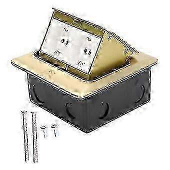 Pop Up Floor Outlet EU Standard 2 Position Desktop Receptacle Socket Brass Golden 16A AC250V