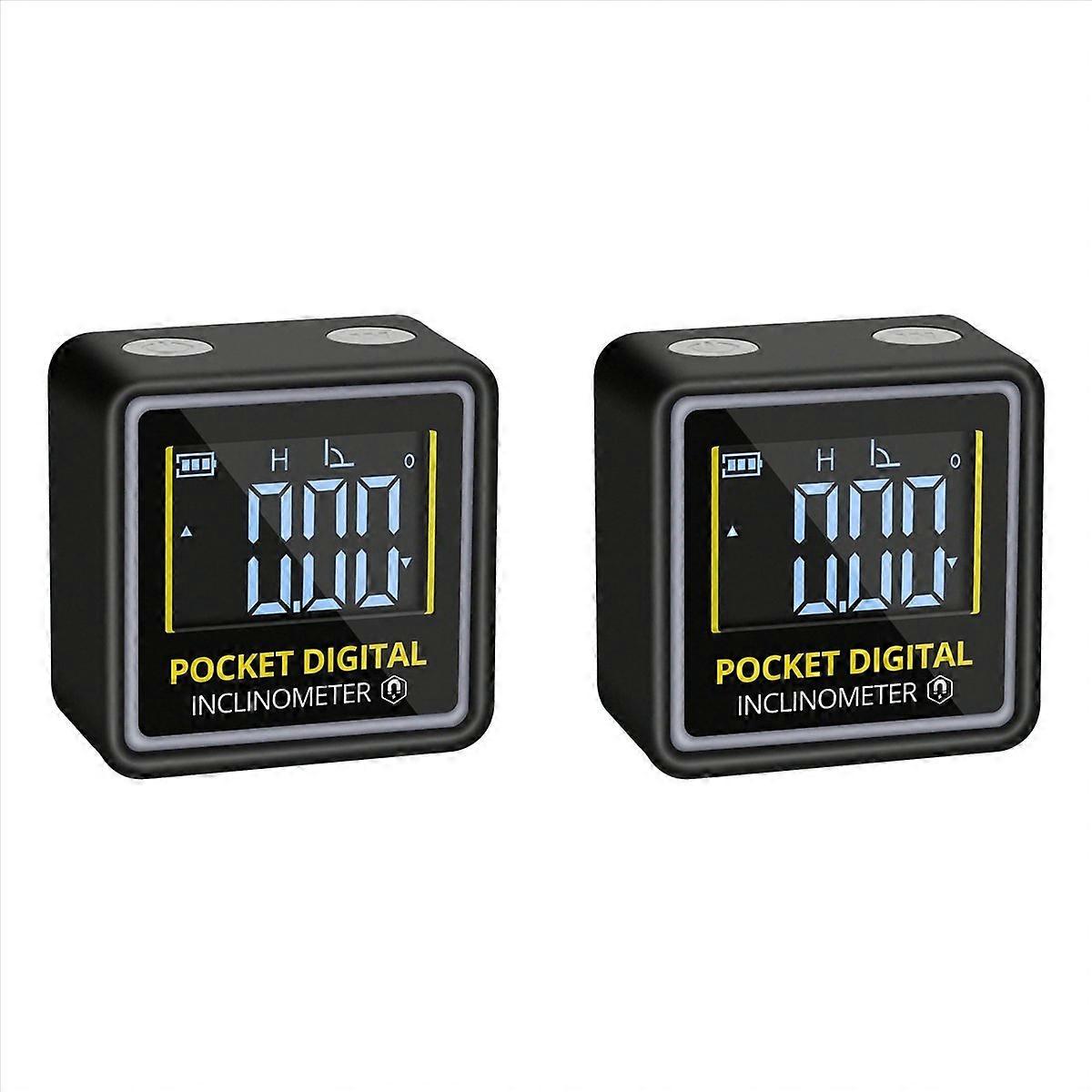 2X Mini Digital Angel Finder Rechargeble Level Box Protractor with Magnetic Based Backlight for Wood
