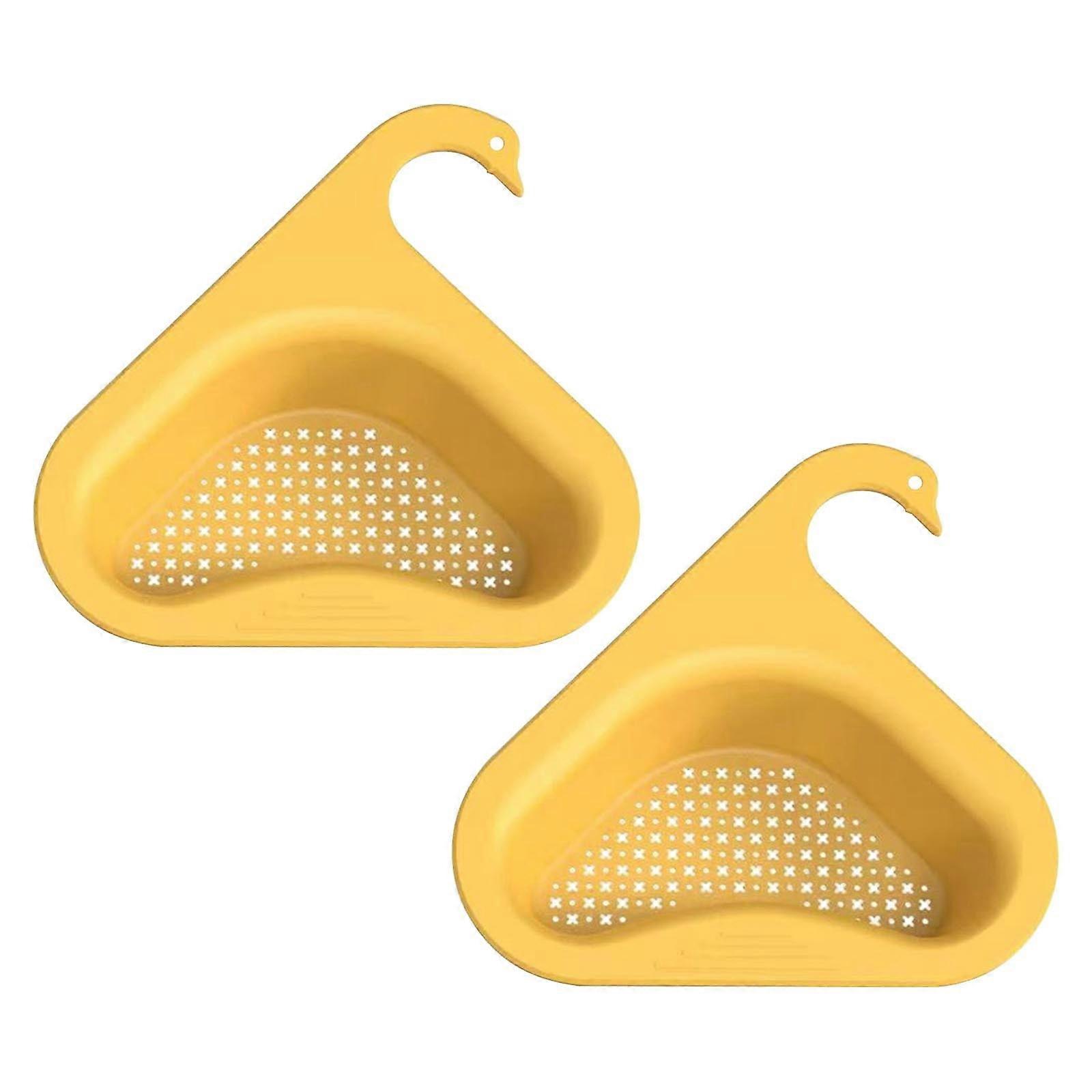 Multi-Functional Hanging Filtering Draining Rack, Sink Strainer Basket Triangular, Kitchen Corner Filter for Food, compatible with Kitchen Bathroom