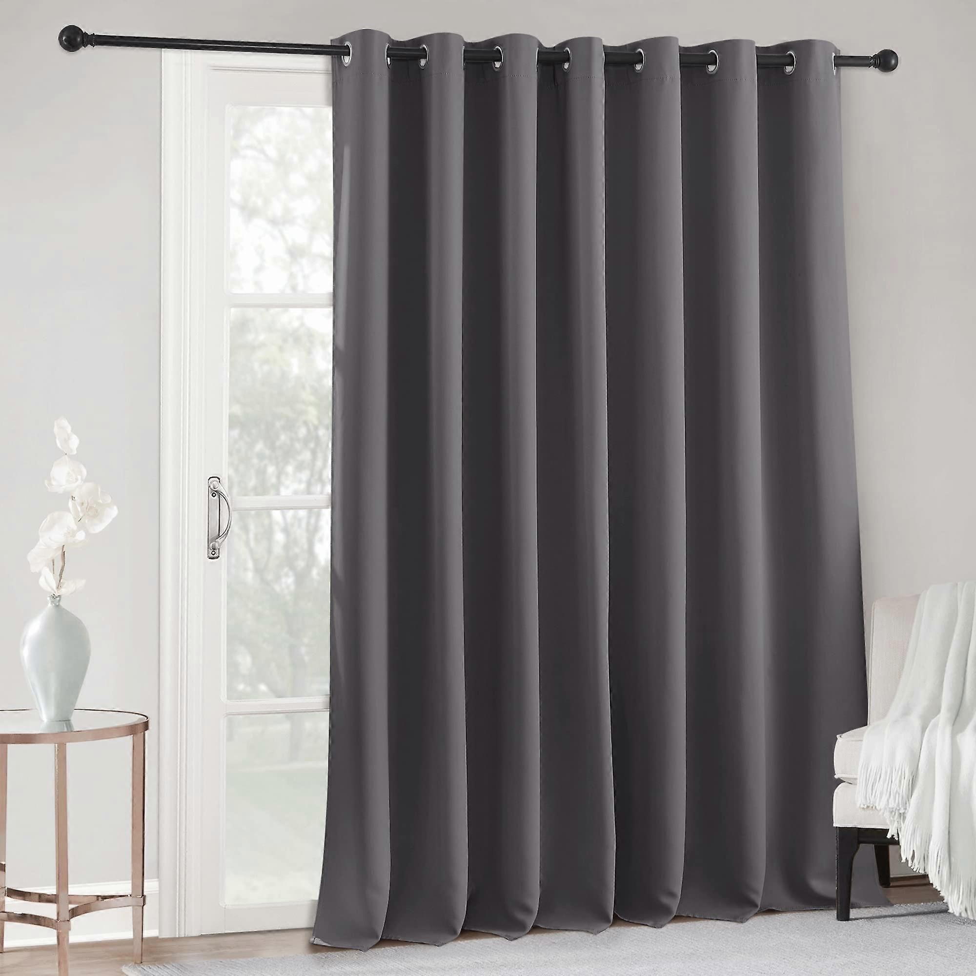 Blackout Curtains for Bedroom Privacy & Thermal Insulation, Grey 100'W x 84'L, Single Panel