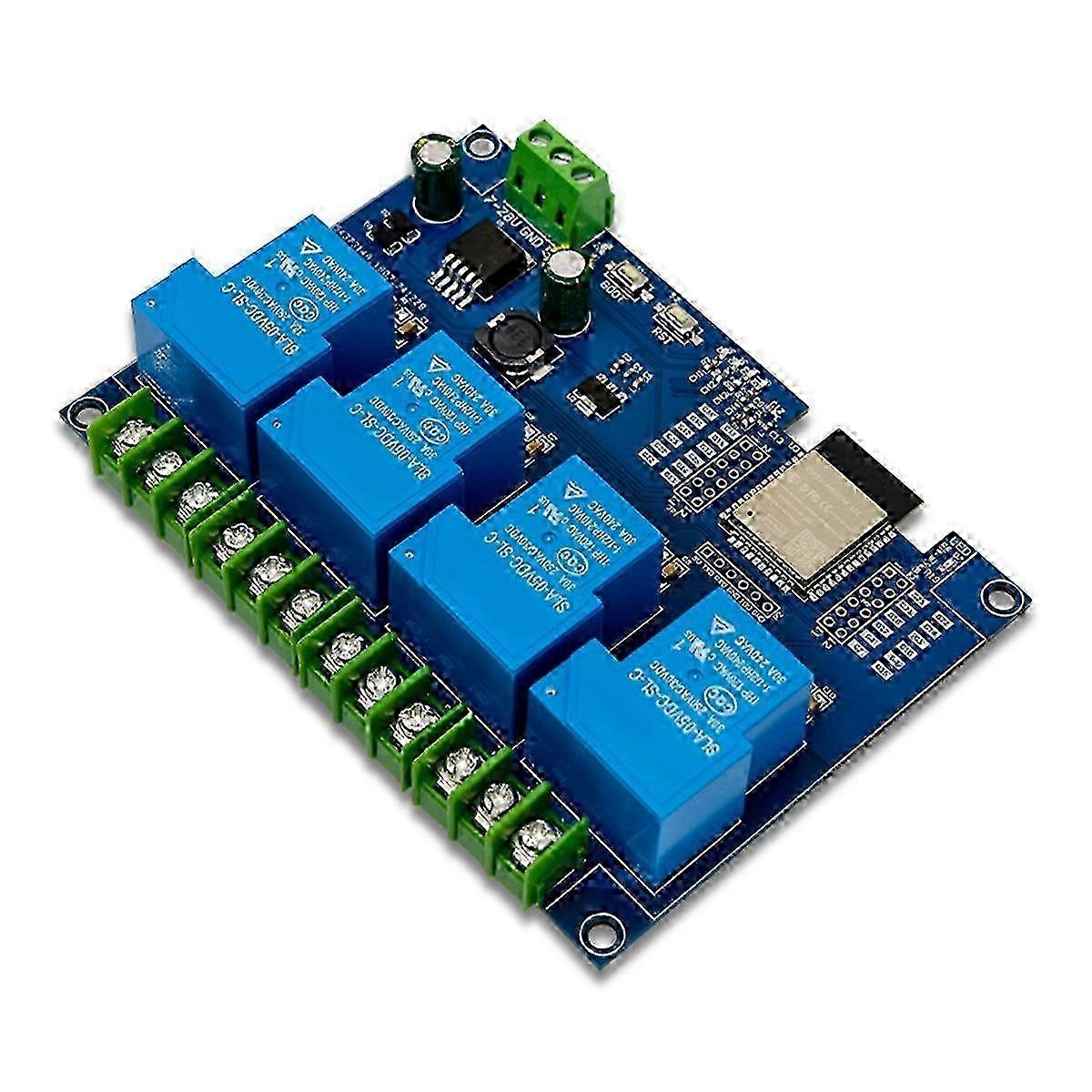 4 Channel Relay Module with ESP32-WROOM Development Board - 30A DC7-28V Bluetooth Connectivity