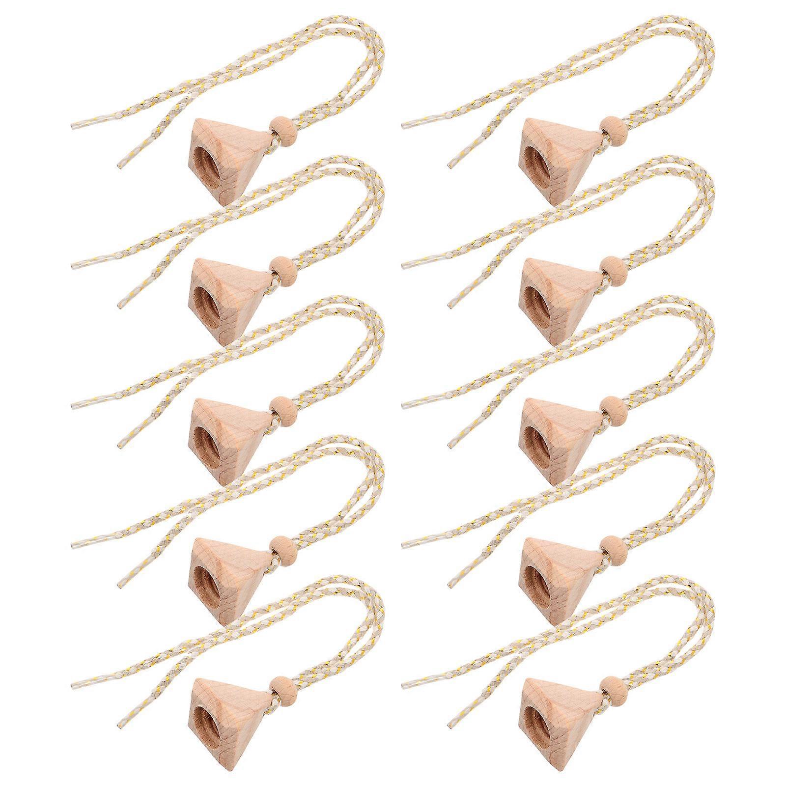 10Pcs Triangle Wooden Essential Oil Diffuser Caps Perfect As Car Hanging Stoppers For Perfume Users Elegant Light