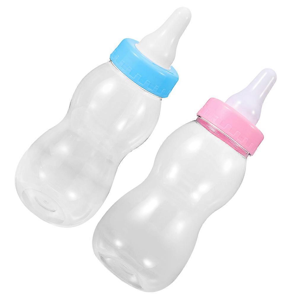 Milk Bottle Coin Storage Bottles Transparent for Storage 2Pcs Assorted Color Plastic