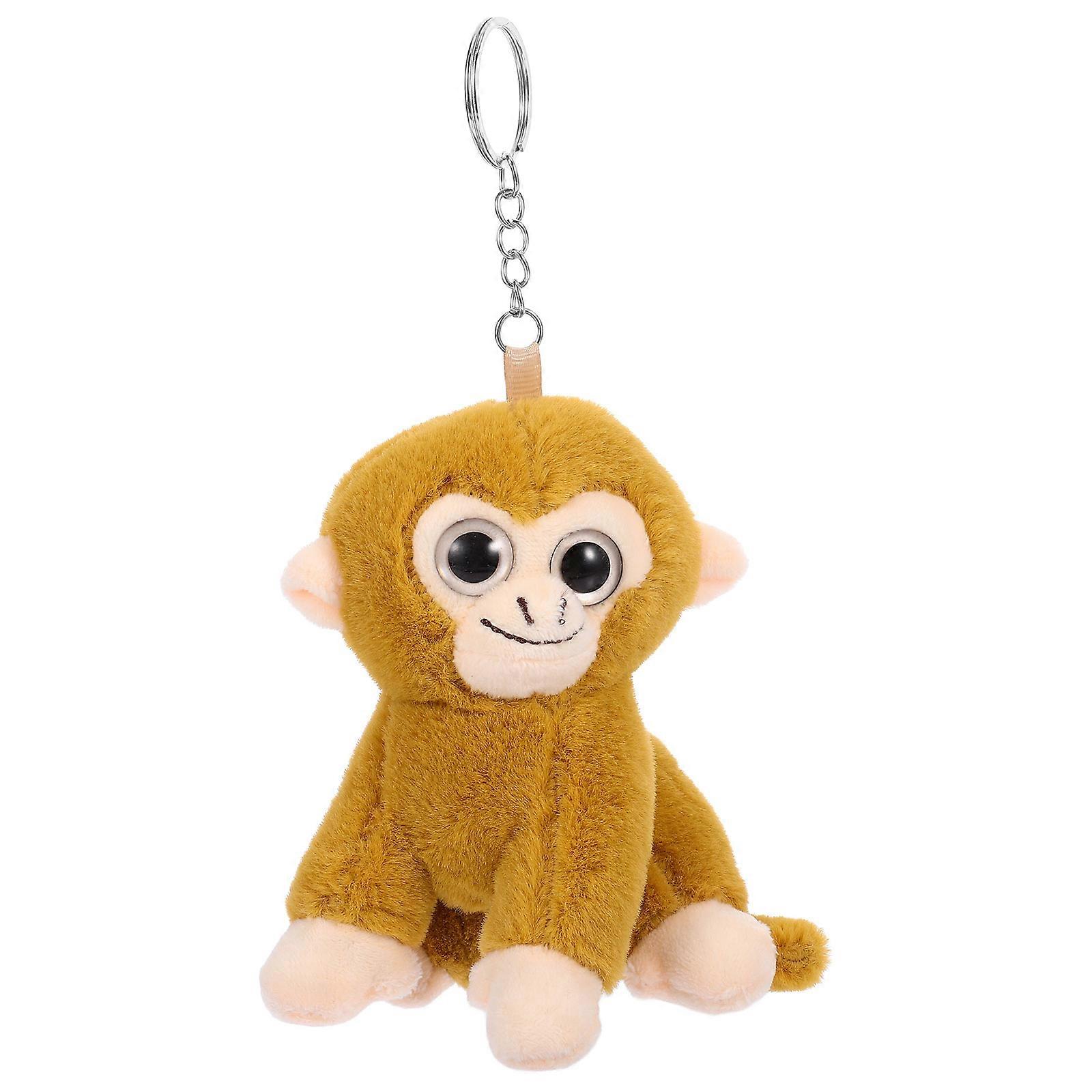 Plush Monkey Keychain Hanging Decor for Kids Light Brown Pendant