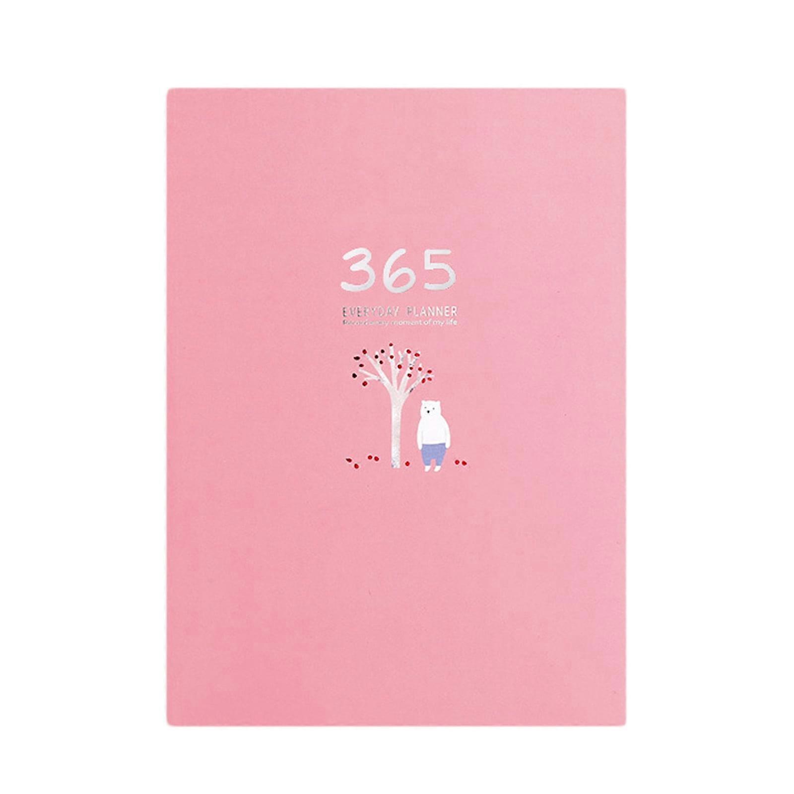 Cailmei 2021 Diary Notebook Schedule Book Agenda List Book 365 Days Planner Notebook Pink