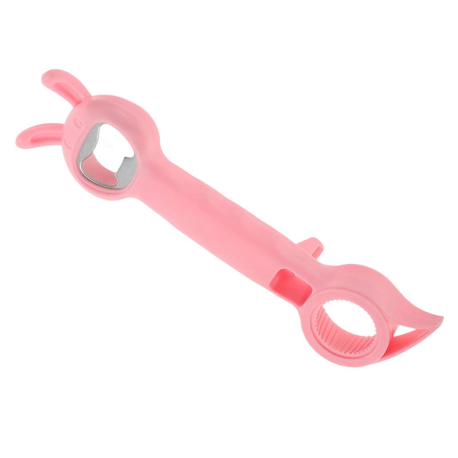 Pink Multi Functional Bottle Opener with Jar and Can Tool