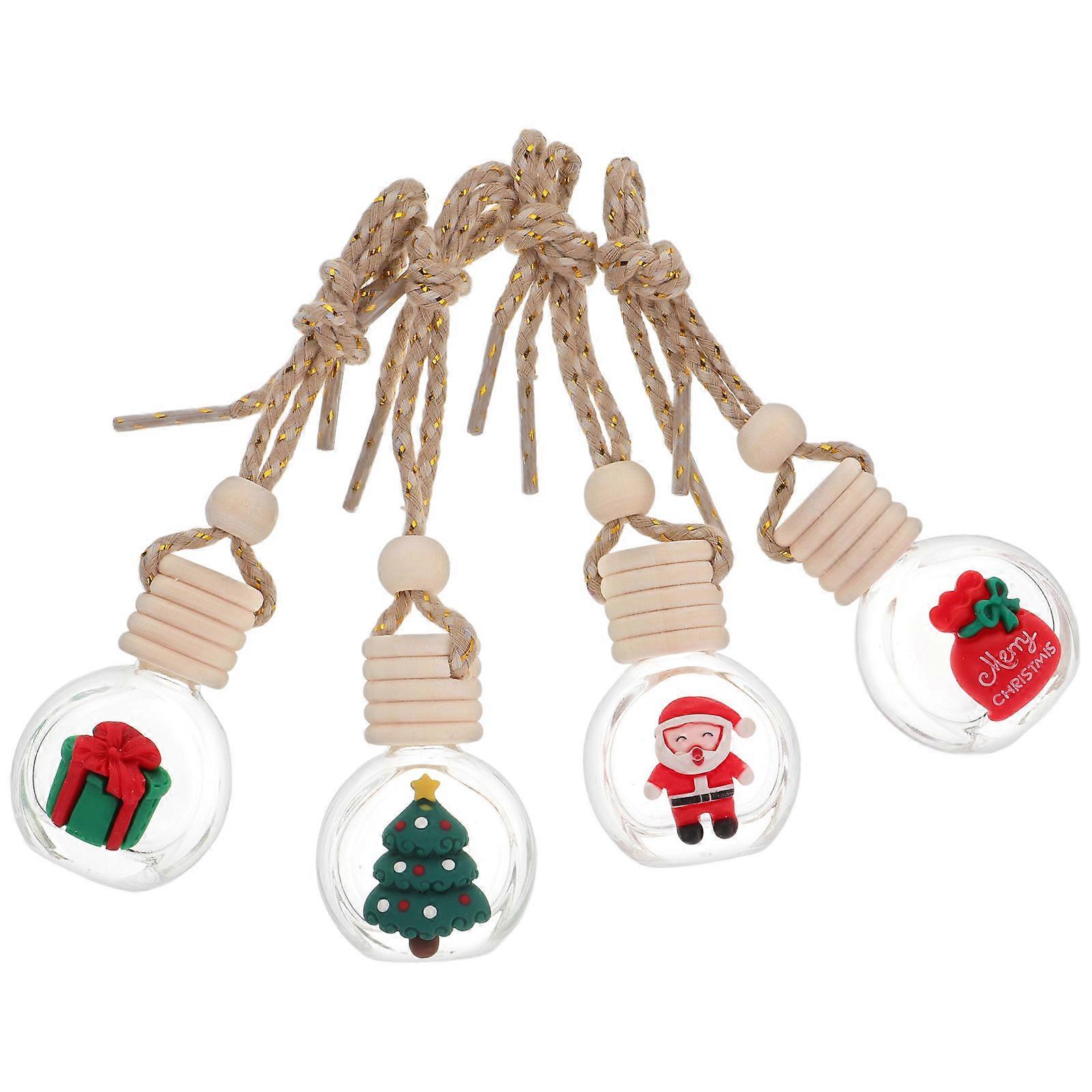 Empty Car Diffuser Bottles for Essential Oils 4Pcs Christmas Hanging Ornaments