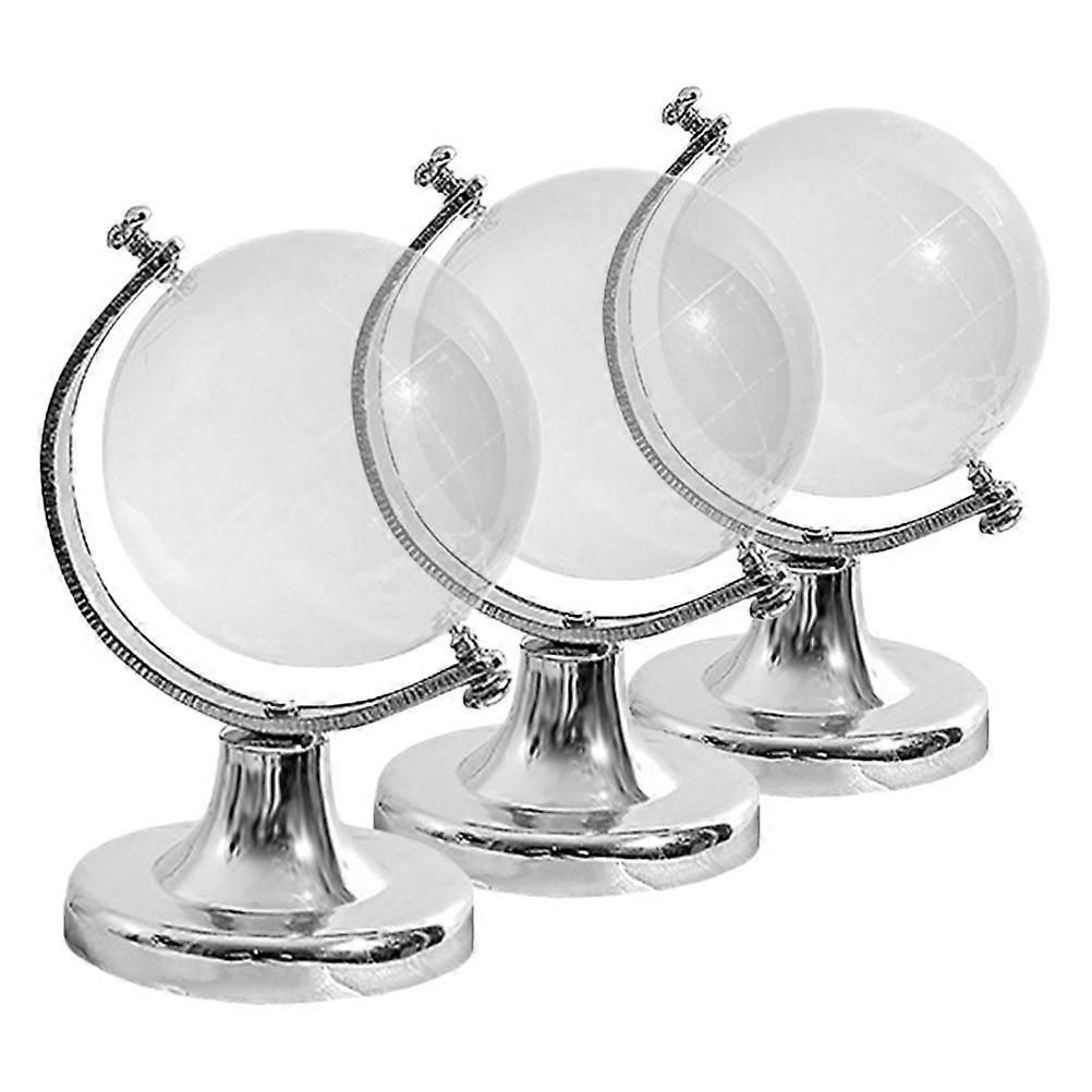 Crystal Globe Decoration Globe Model for Decoration 3Pcs Transparent Desktop