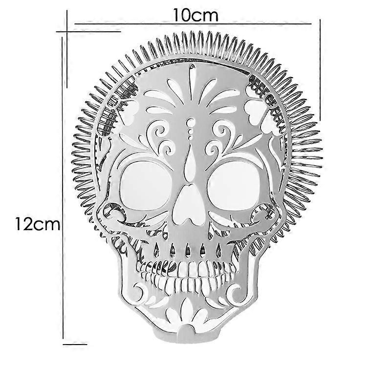 Cocktail Strainer Hawthorne Strainer with Skull Pattern Stainless Steel