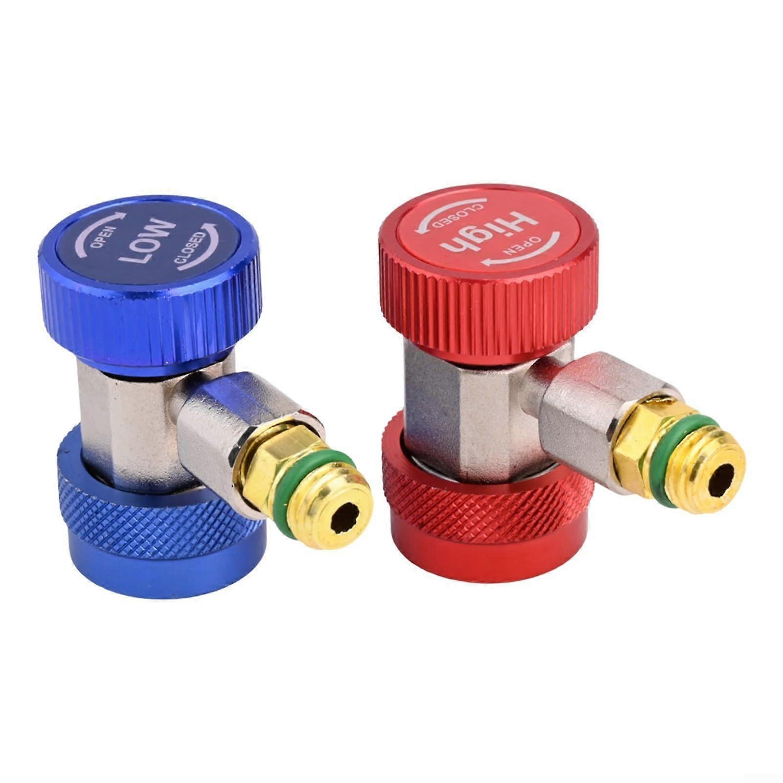 Quick Connector Adapter Coupler 2 Pack for R134A 1/4 SAE Male Flare Auto AC Gauge Low  HVAC Pressure