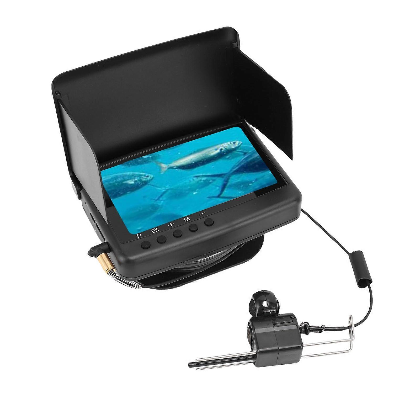 Underwater Fishing Camera with Auto Fish Detection 220° Wide Angle 1080P 5' Display Night Vision Ice Fish Finder 82ft Cable