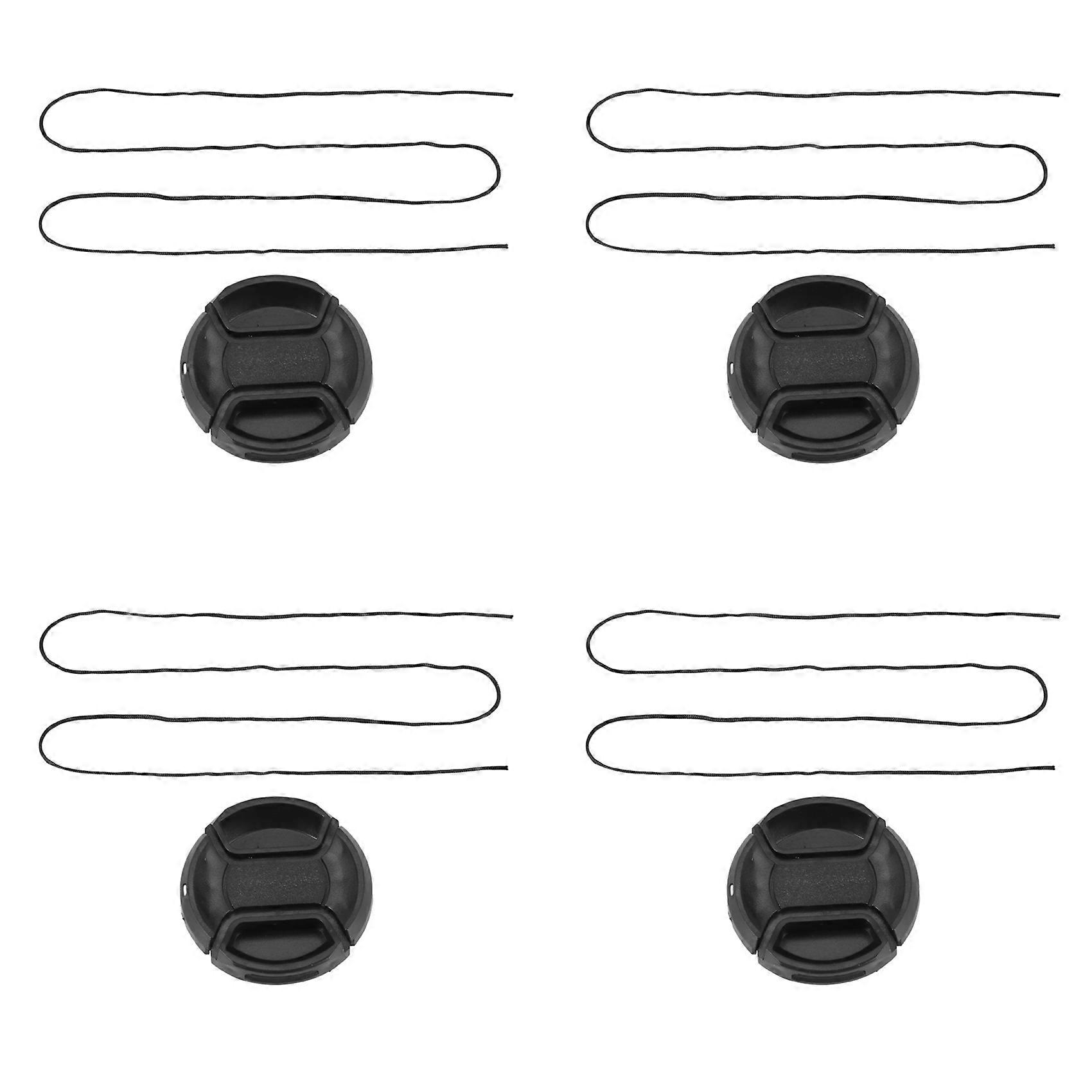 4X Univeral 49mm Center Pinch Front Lens Cap for DSLR Camera