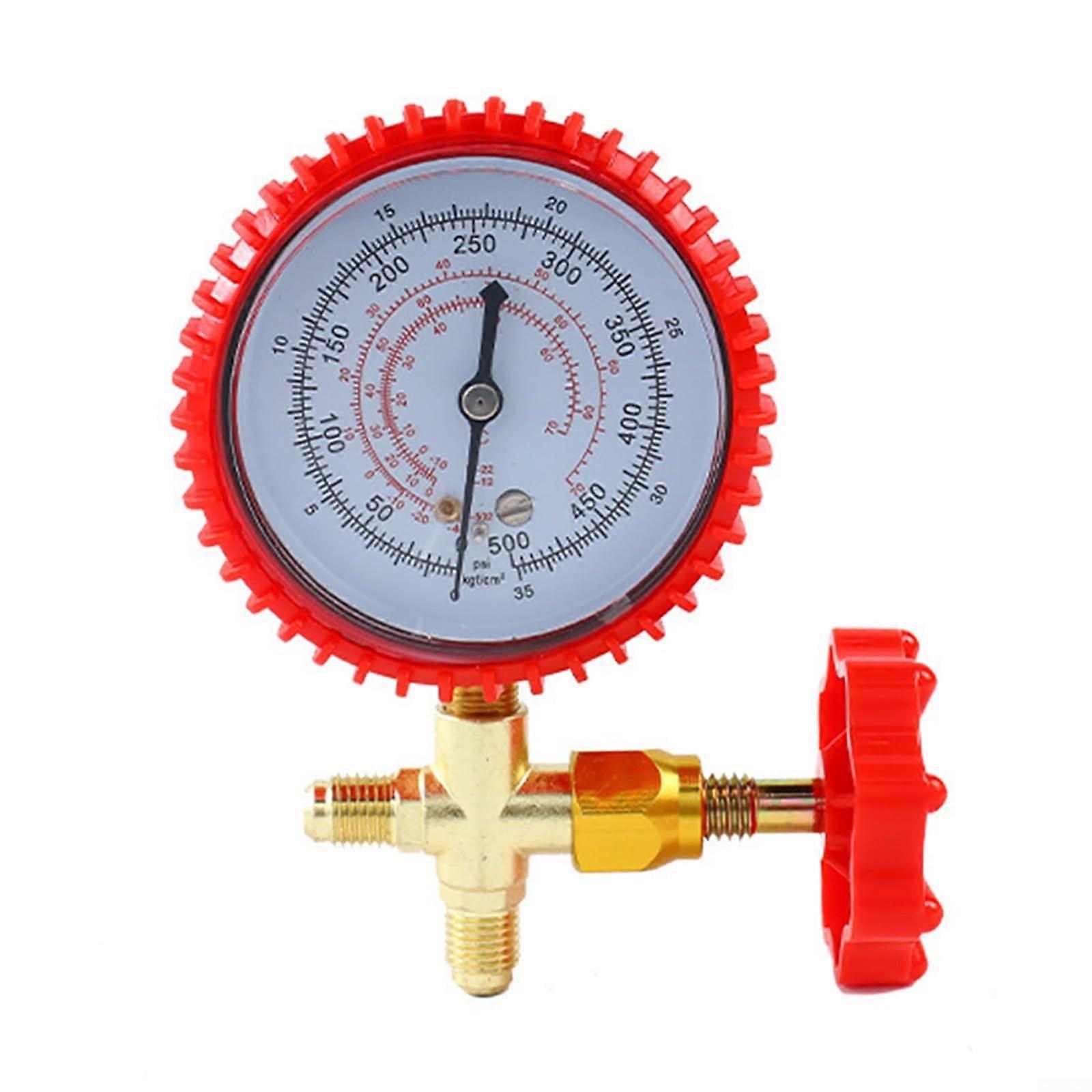 AC Manifold Gauge Set Dual Pressure Monitoring for Accurate HVAC and Automotive AC Diagnostics Red