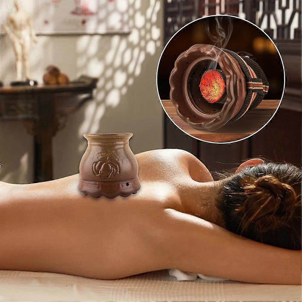 Bian Stone Moxibustion Cupping Set Double Layer Lotus Gua Sha Therapy Kit
