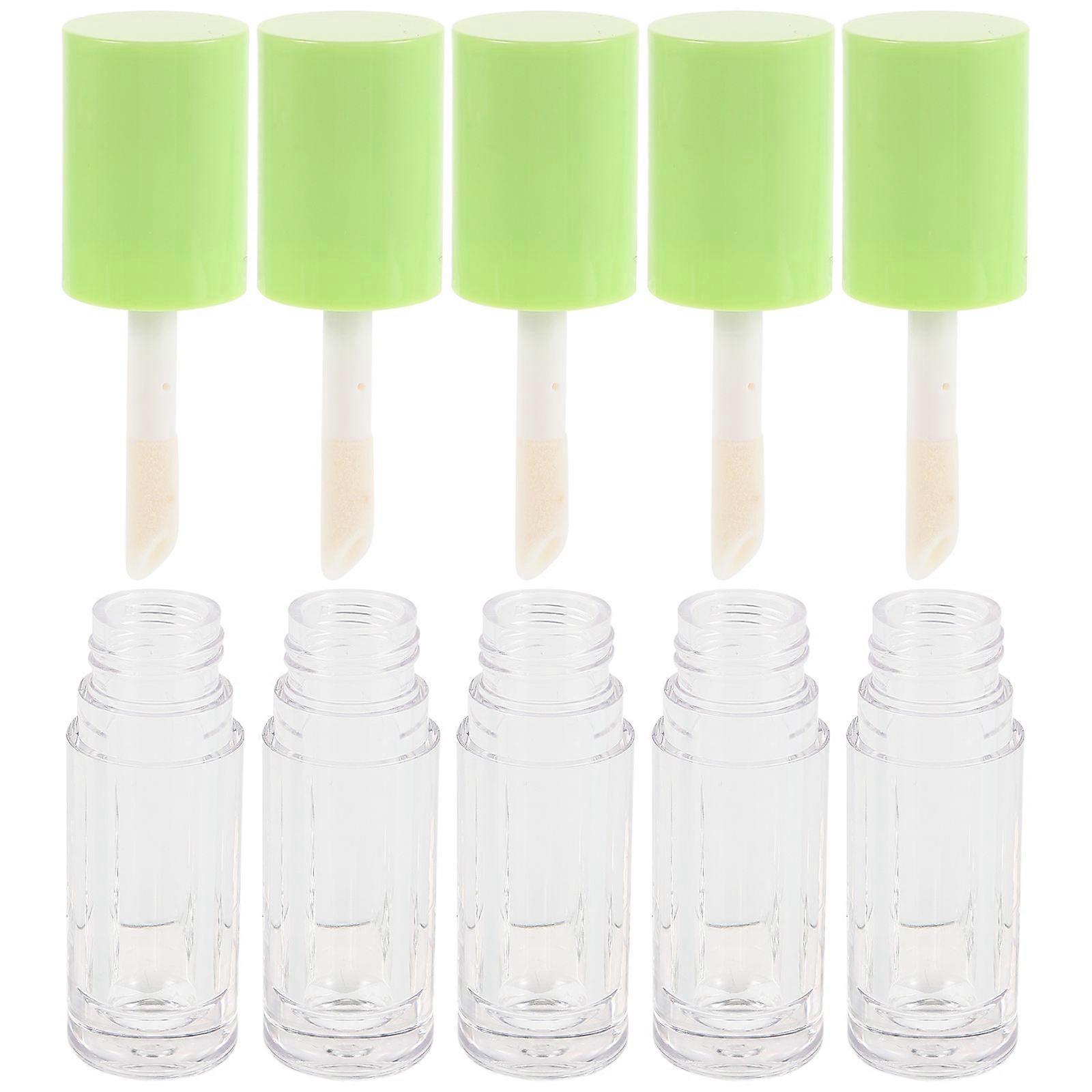 Empty Lip Gloss Vials Green with Large Brush for Lip Application 10Pcs