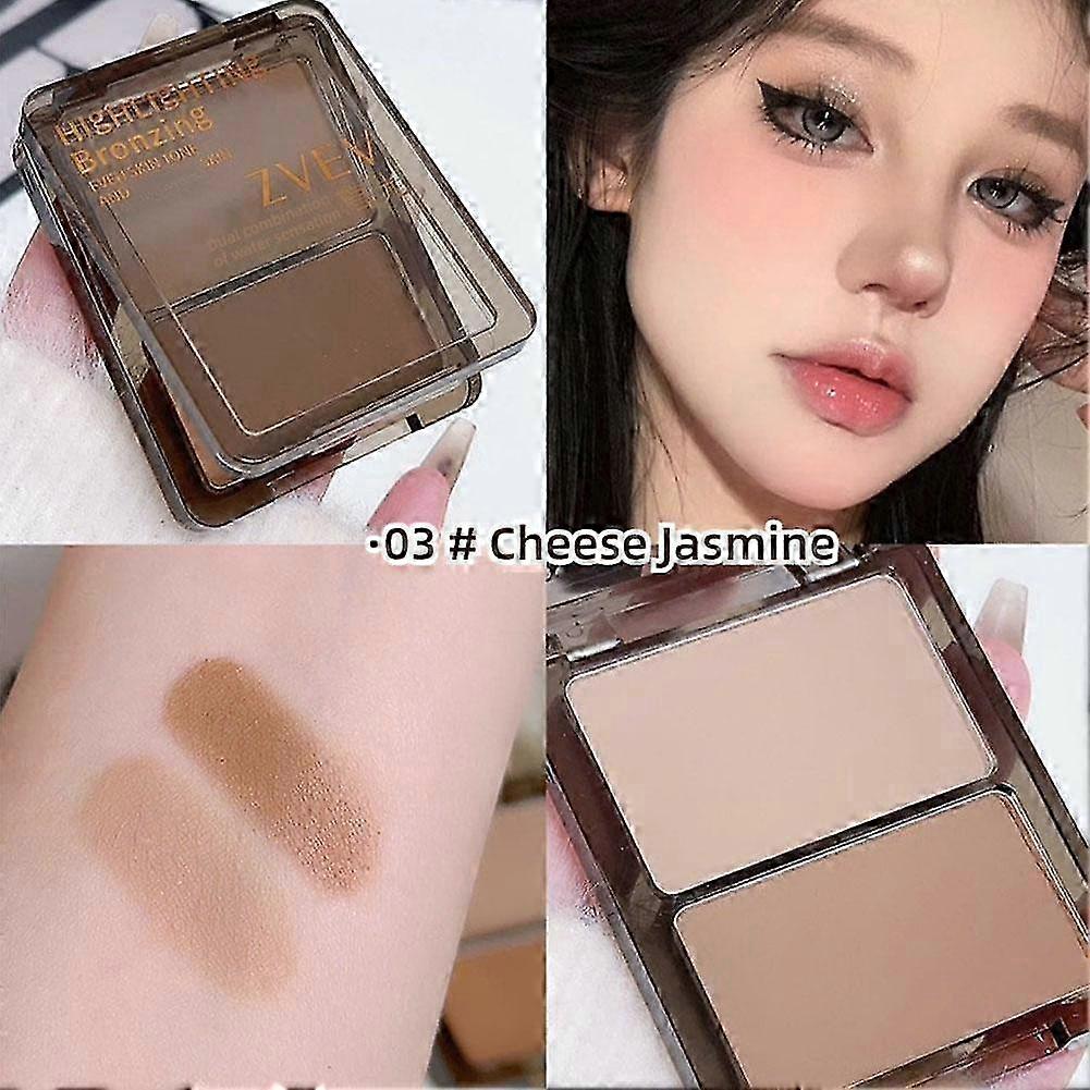 Dual Highlighter Palette Matte Nose Shadow Shadow Blush Highlighter