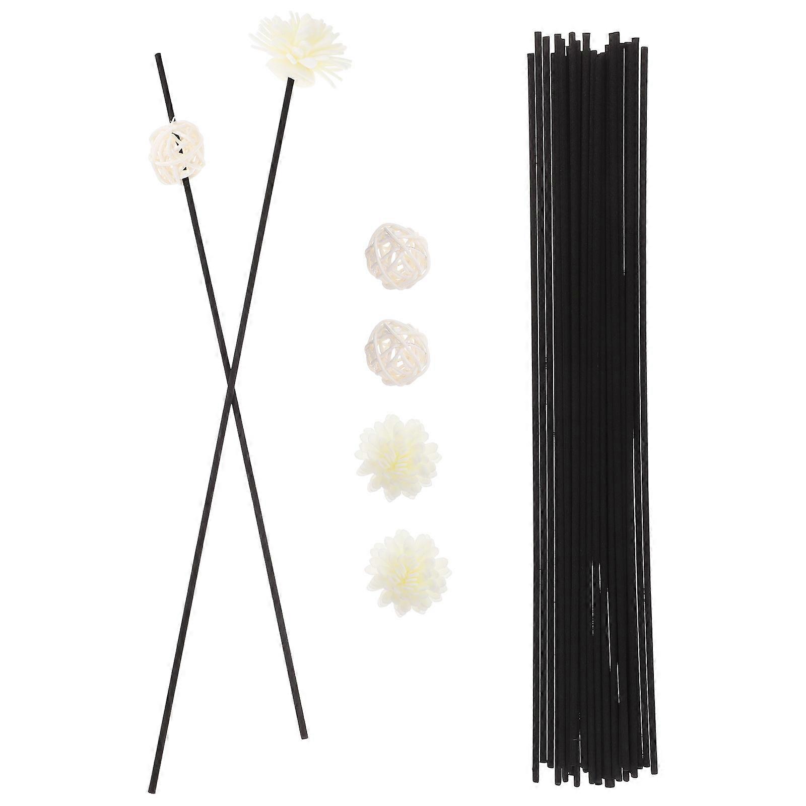 Black Flower Diffuser Sticks for Aromatherapy Use 1Set Rattan and Pe Material