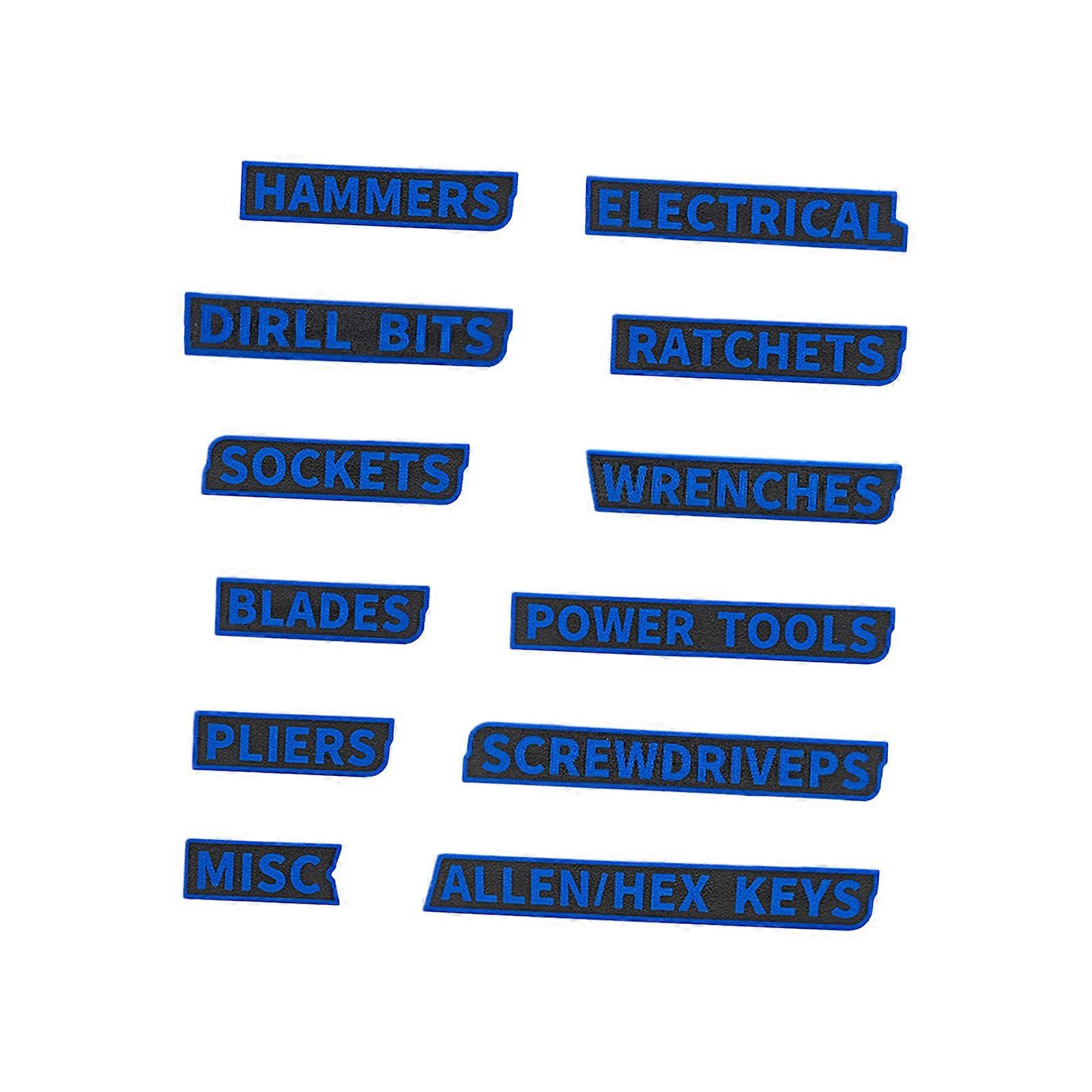 12pcs Magnetic Tool Box Labels Set 3D-Printed Reusable Label for Steel Toolboxes Carts Drawers Multipurpose Organizat Multicolor