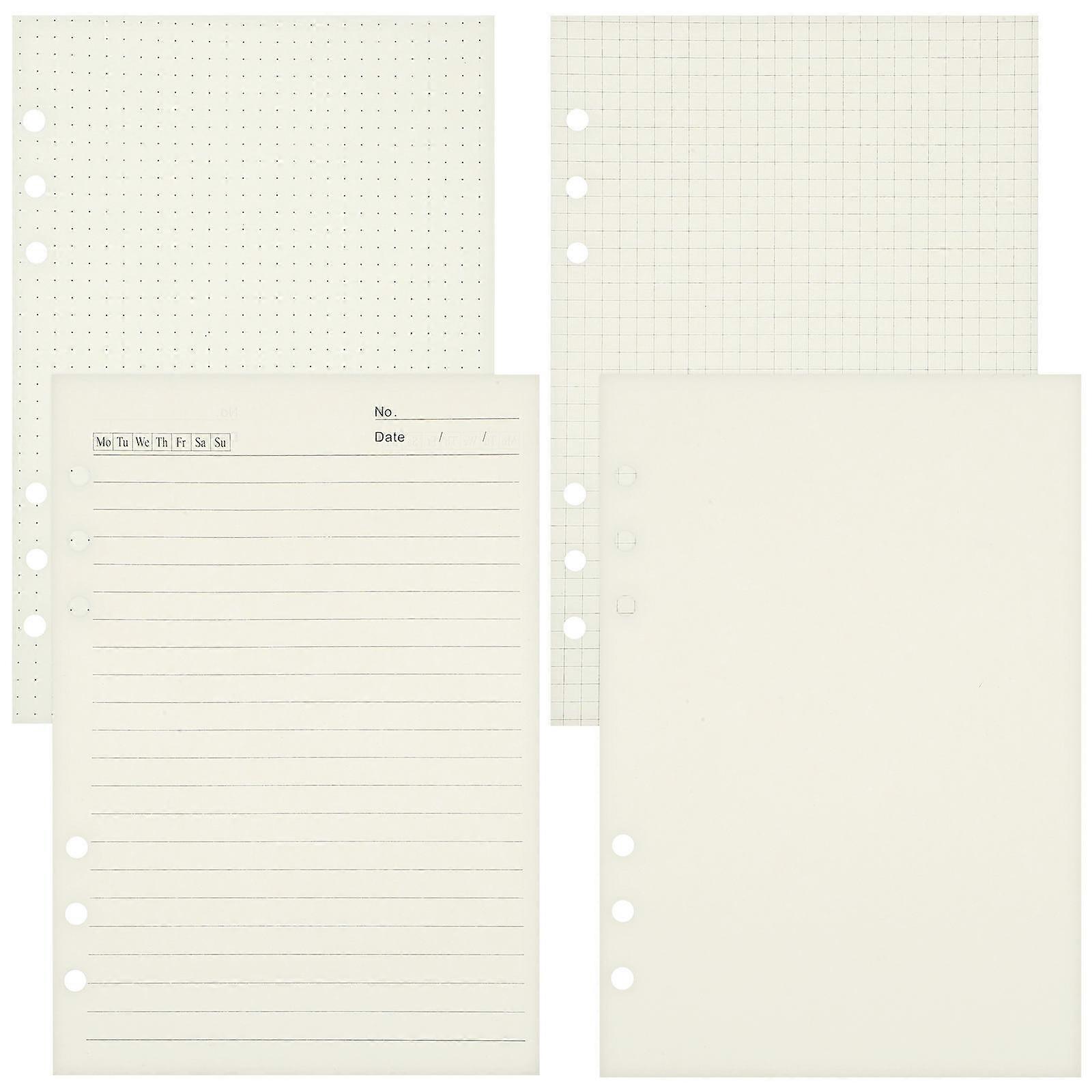 Notebook Refills A5 Planner Inserts Daily -Resistant 4Pcs