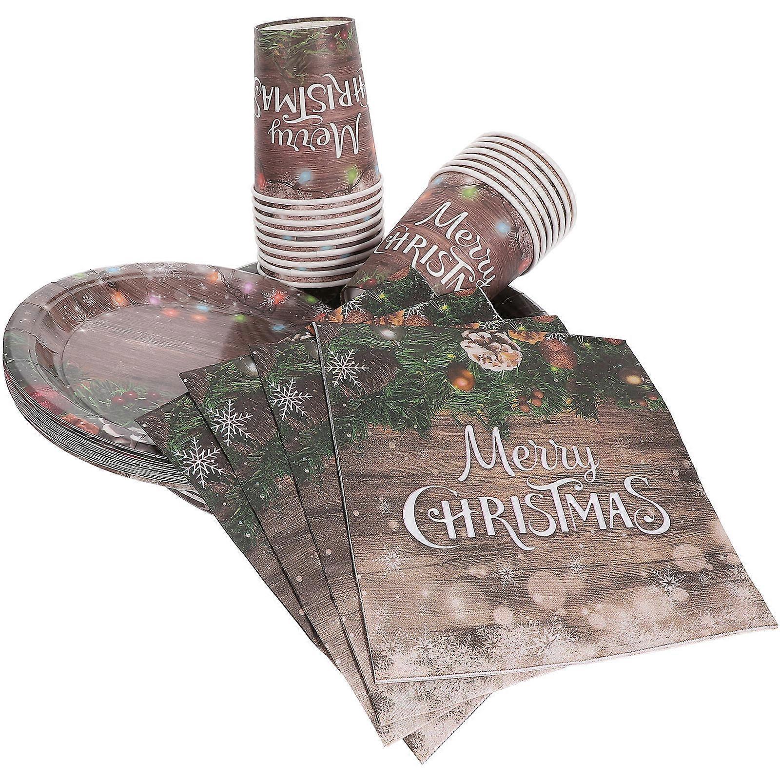 Select Christmas Party Set Food Serving Square Assorted Color 68Pcs