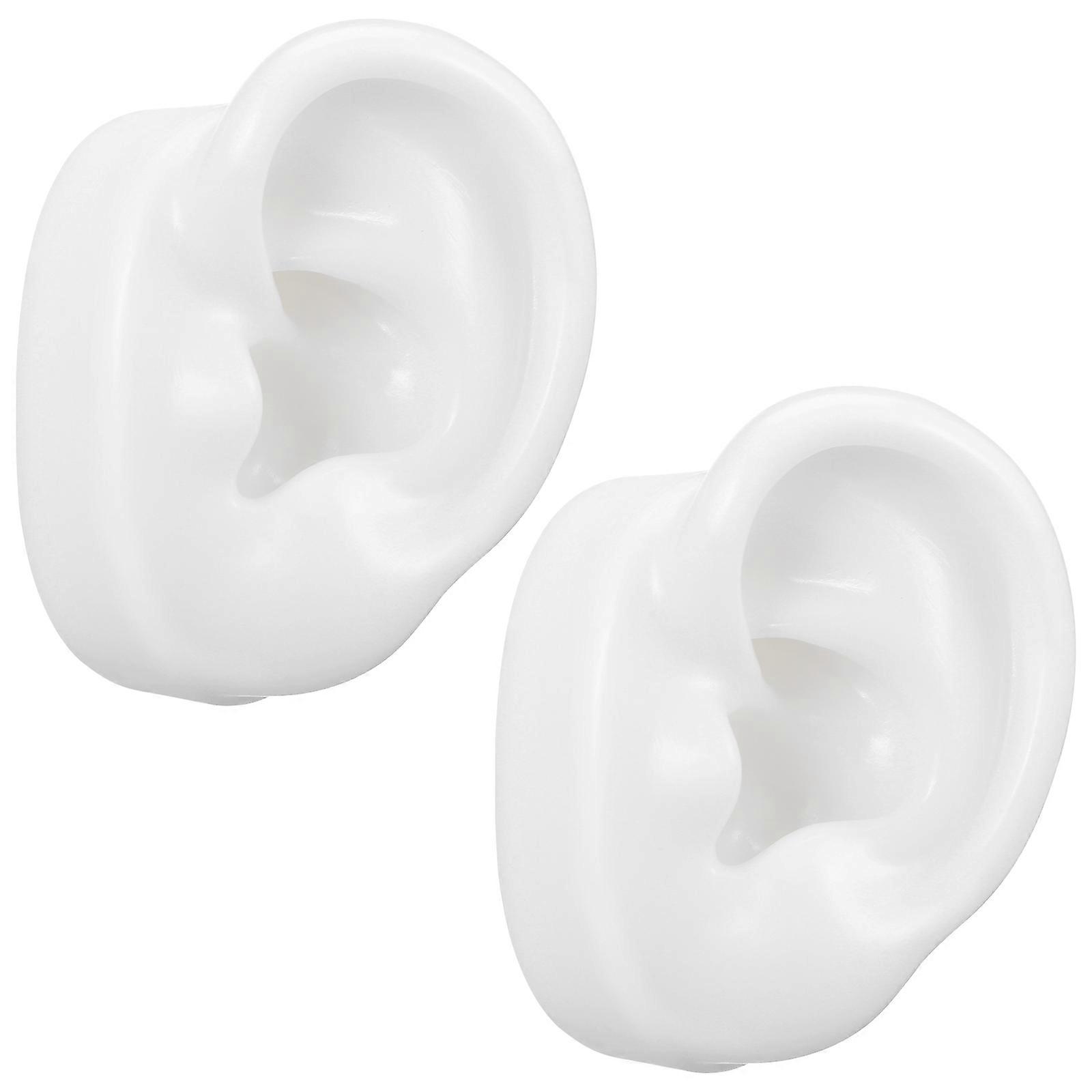 Simulation Ear Model Silicone Ear Model for Display Purposes 1Pair White