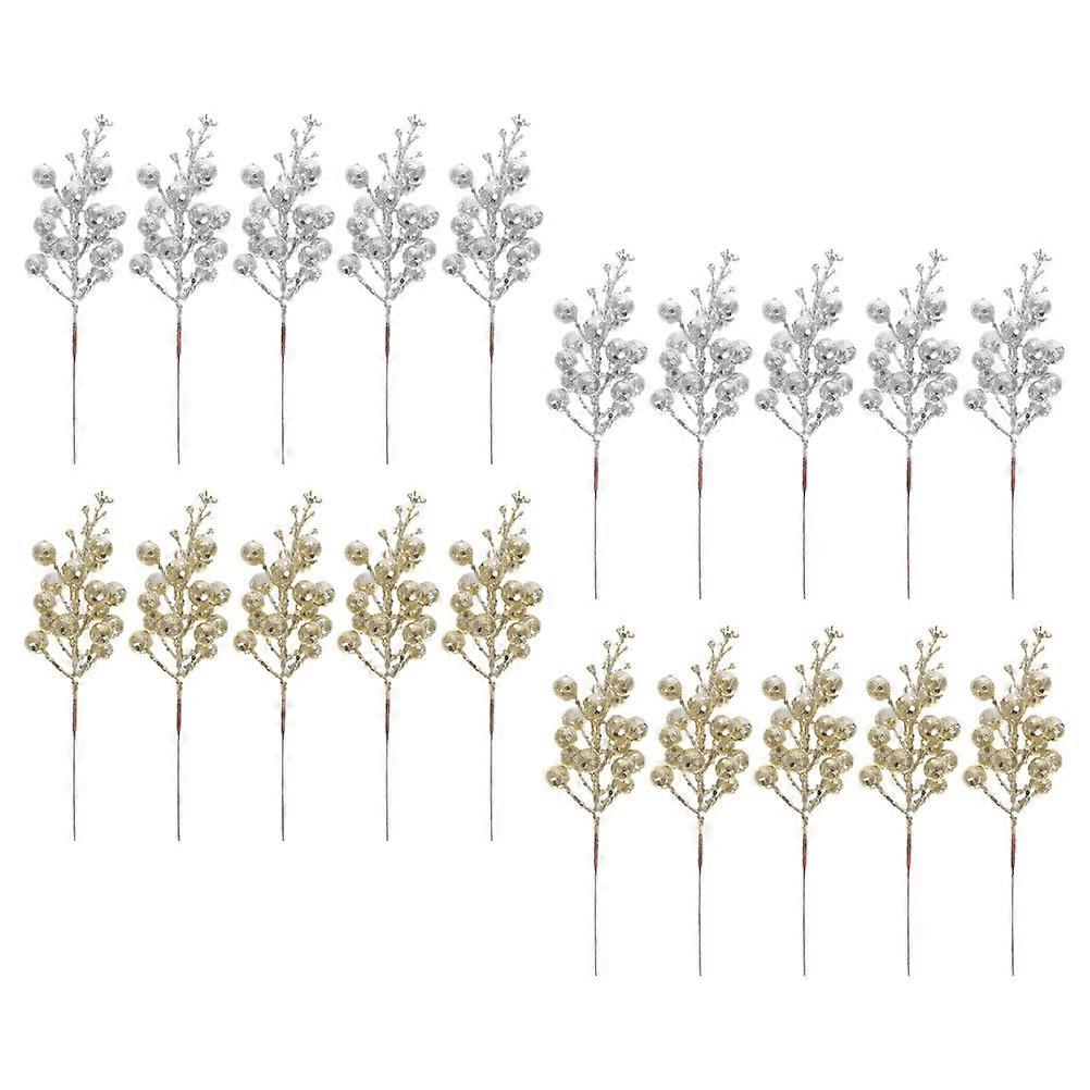Christmas Decorations Simulation Berry Stem Picks for Decoration 20Pcs