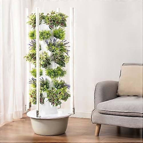Hydroponics Growing System Vertical 7Layer Tower with LED Lights for Indoor Herbs and Vegetables
