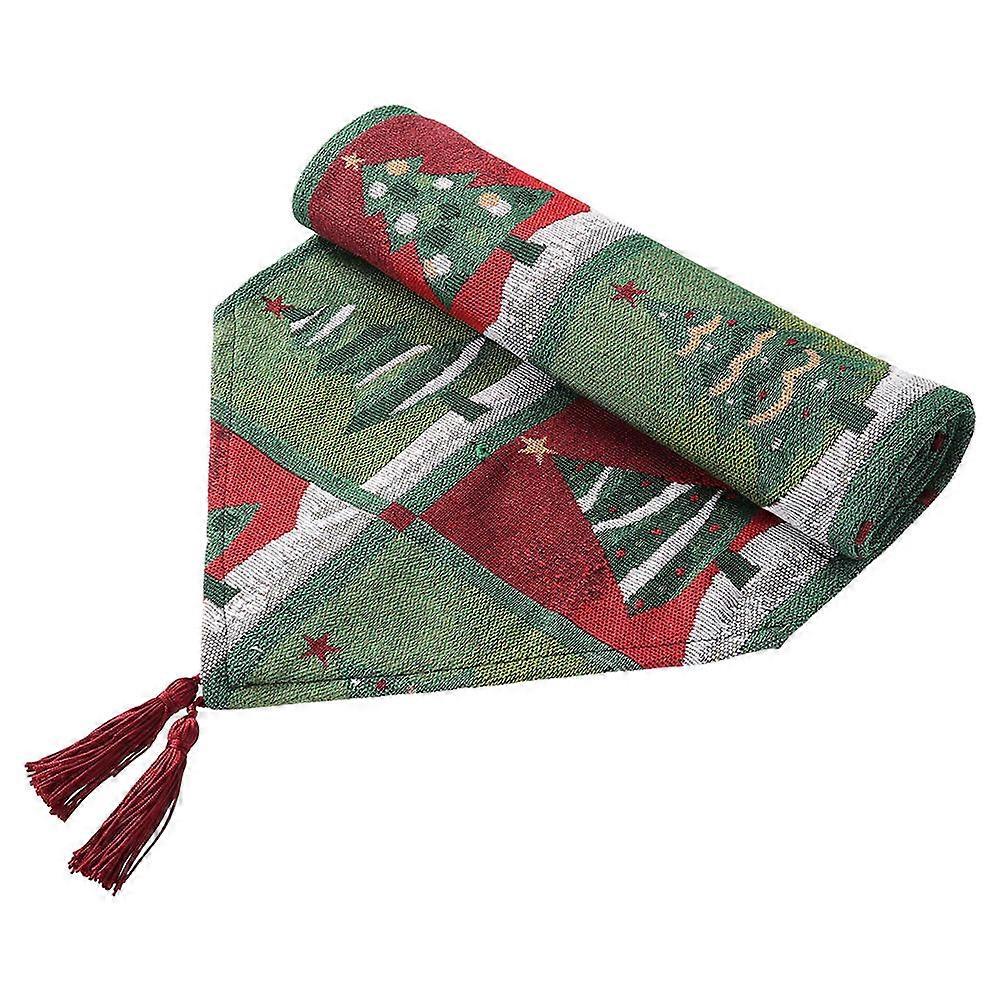 Table Cover Christmas Table Runner Cotton for Decoration 2Pcs Multi Color