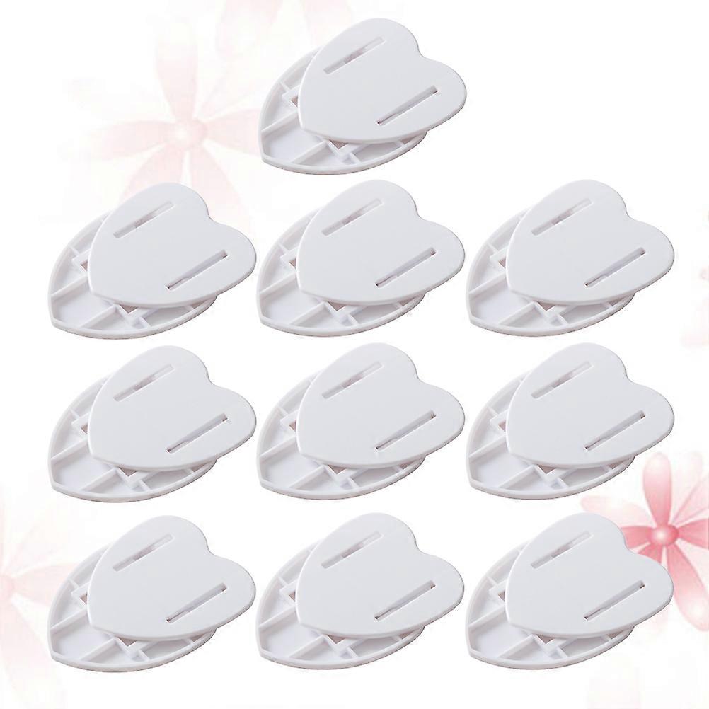 Adhesive Remote Holder Heart Shape Socket Fixer for 10Pcs White Use