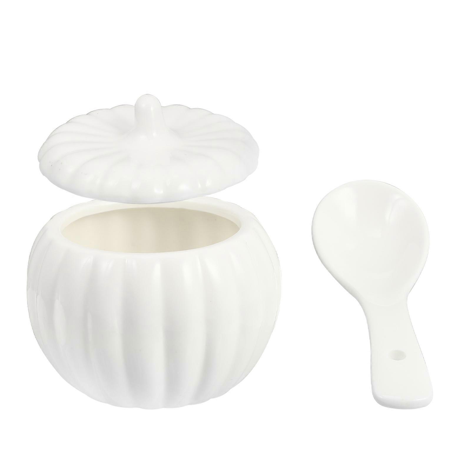 Pumpkin Dinnerware Ceramic Stew Pot Kitchenware Home Users White Round Simple 1Set