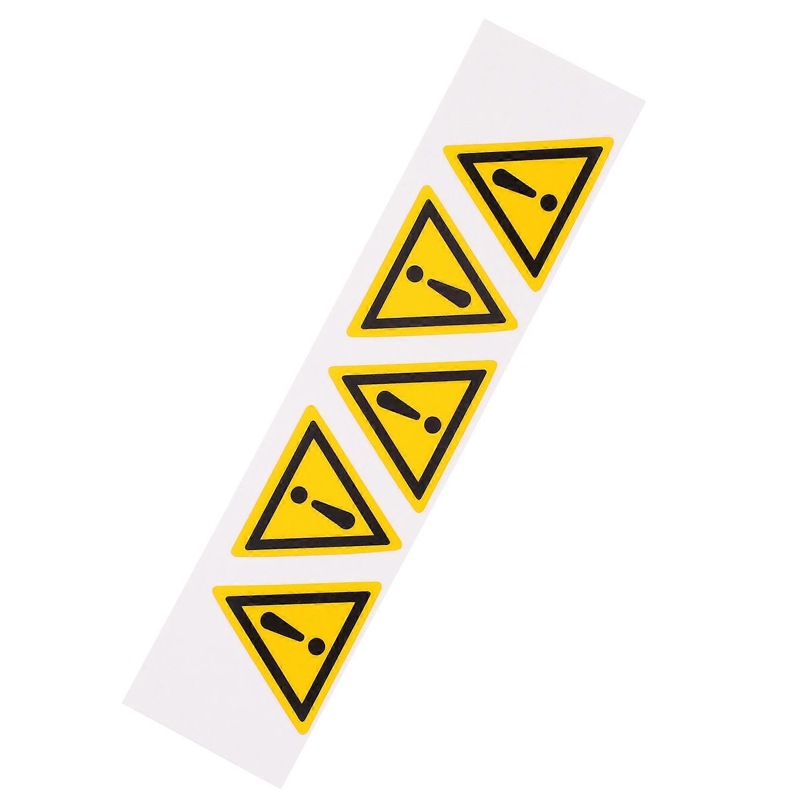 Triangle Exclamation Mark Warning Sticker for Safety Use 5Pcs Self Adhesive