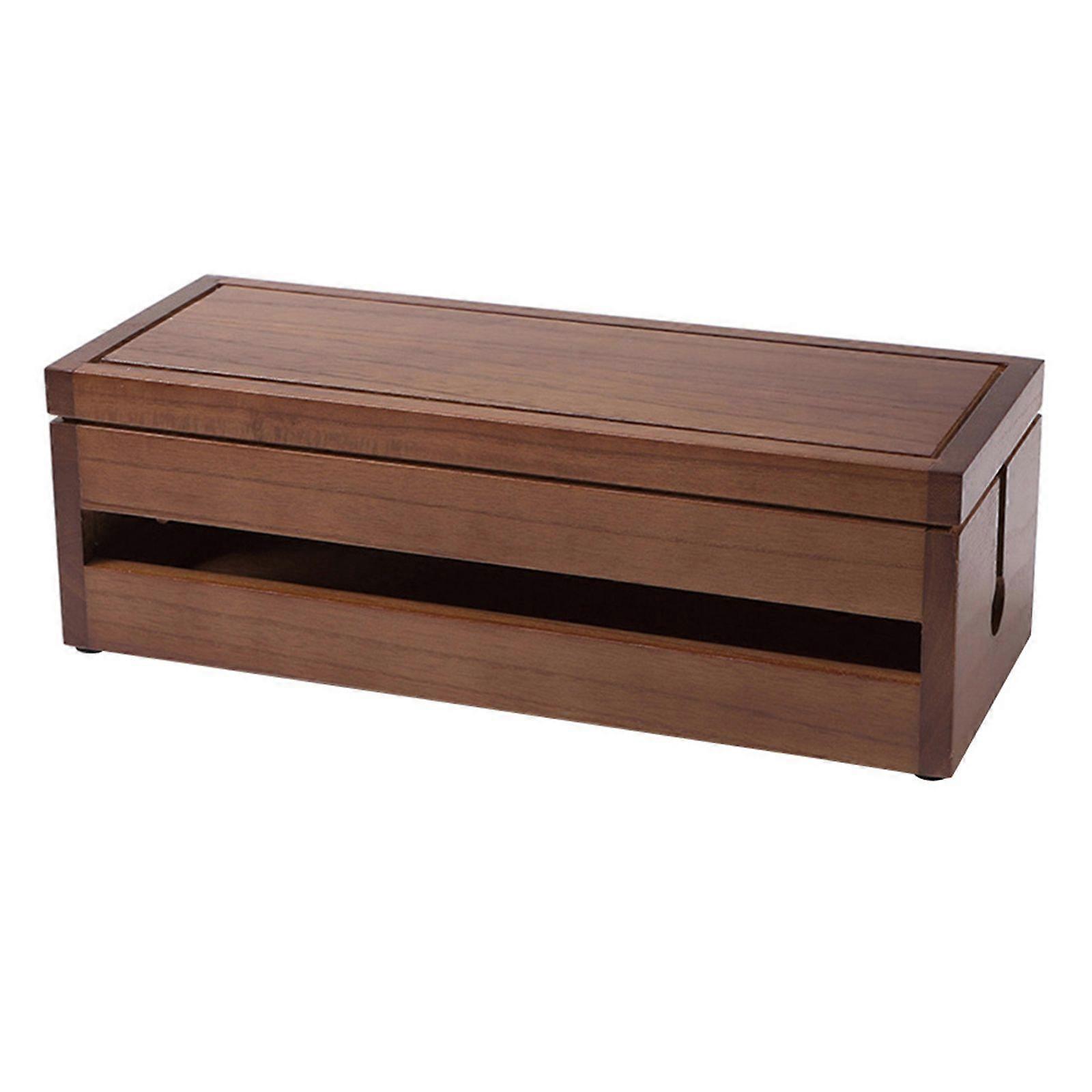 1pc Wood Wire Storage Box Socket Case Power Plug Arrangemet Hub Storage Box