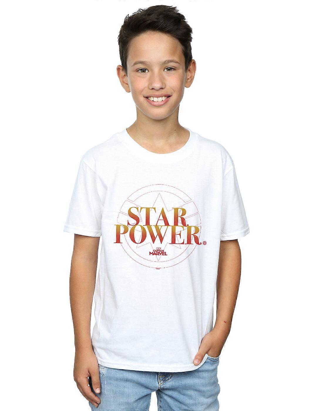Marvel Boys Captain Marvel Star Power T-Shirt