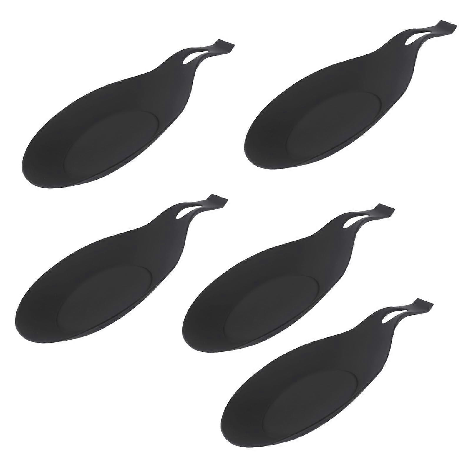 5 Pack Multifunctional Spoon Rest Set Heat Resistant Kitchen Utensil Holder Dishwasher Safe