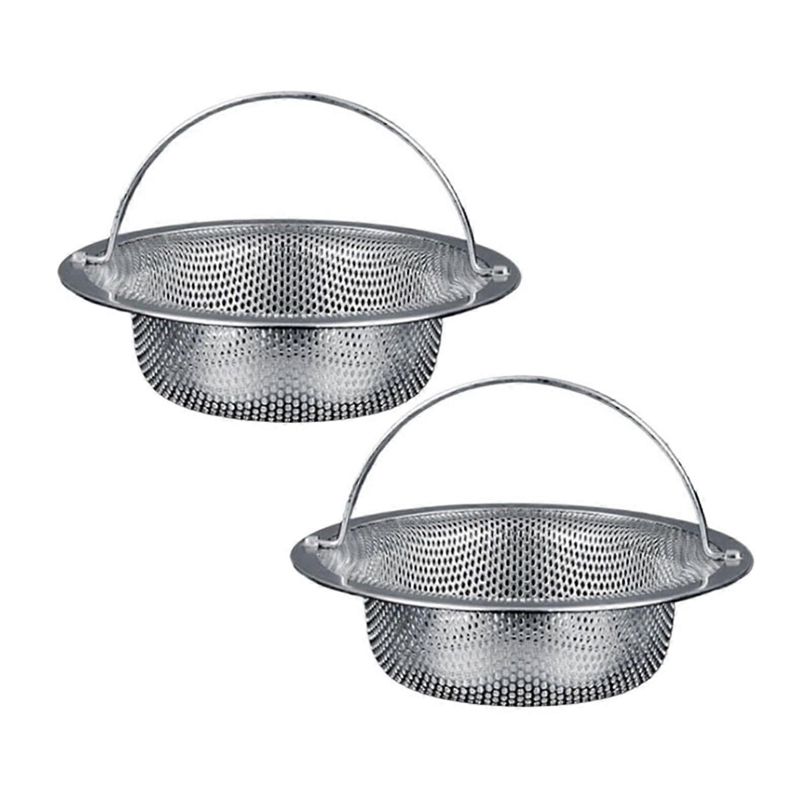 Kitchen Sink Strainer Stainless Steel AntiClog Drain Filter with Deep Basket, Small 2 Pcs