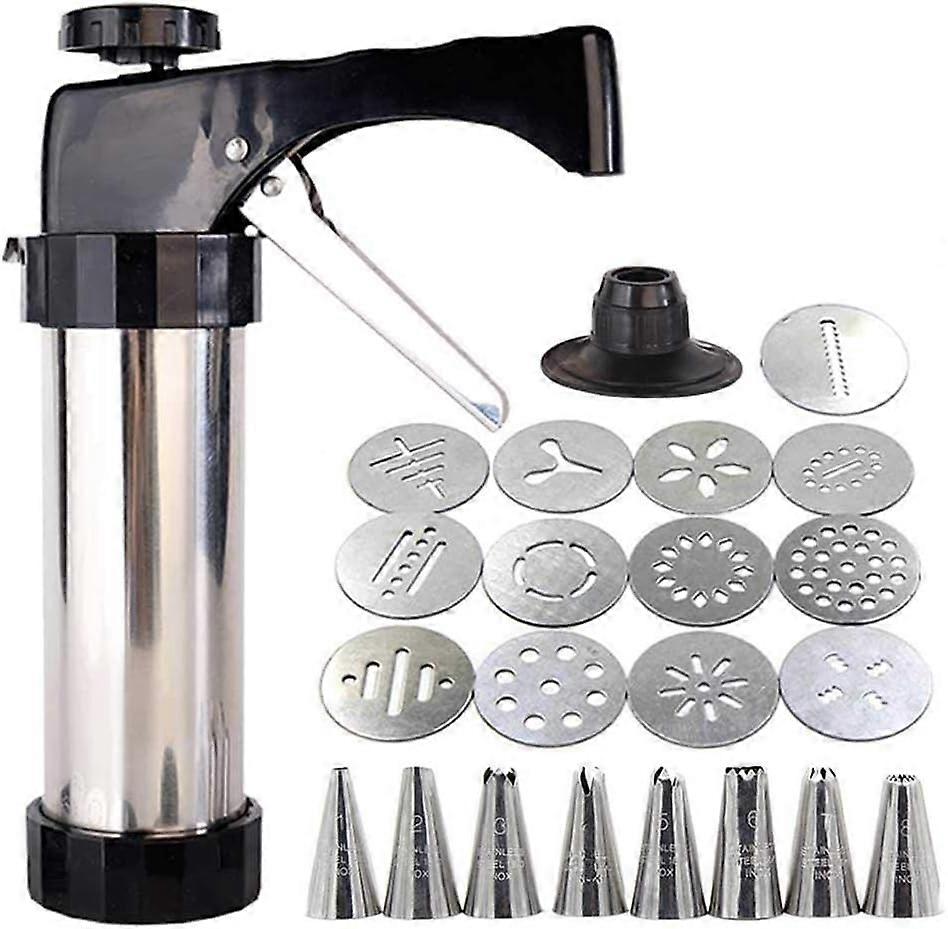 Cookie Press with 13 Stainless Steel Discs and 8 Icing Tips, Spritz Cookie Maker for Baking