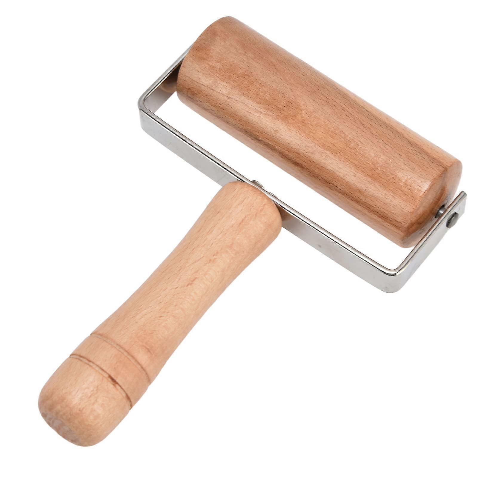 Wooden Rolling Pin with Smooth NonStick Surface, Ergonomic Pizza Dough Roller for Baking